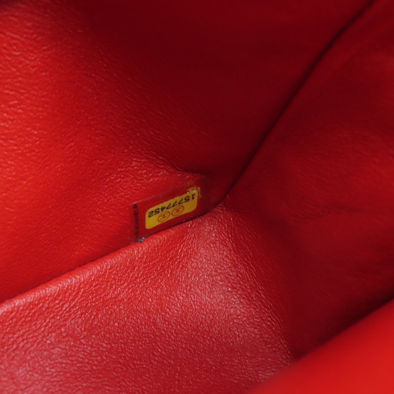 CHANEL 菱格羊皮皮革Classic Chain Shoulder银扣链条肩背袋红色