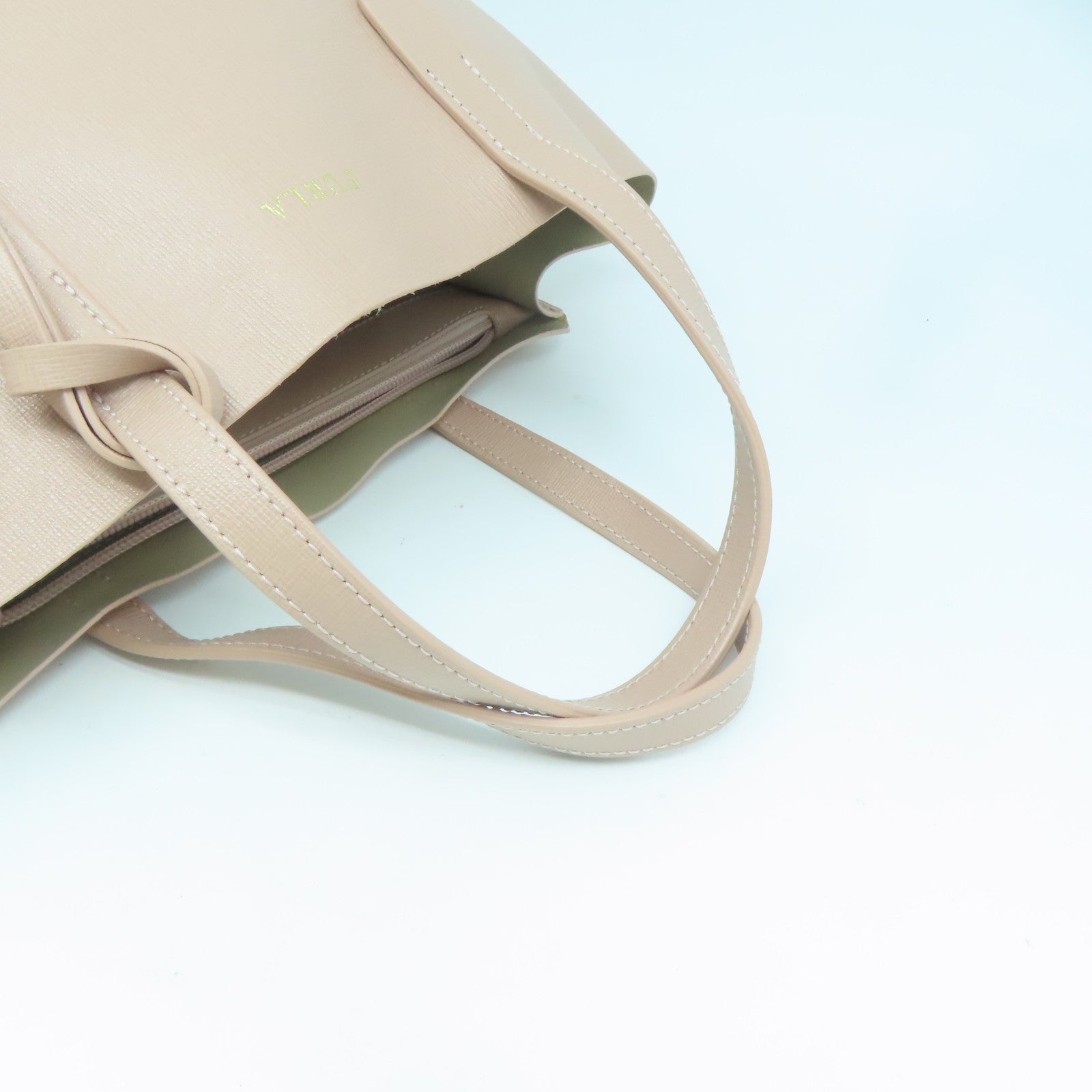Furla 牛皮皮革Handbag金扣手挽袋粉紅色