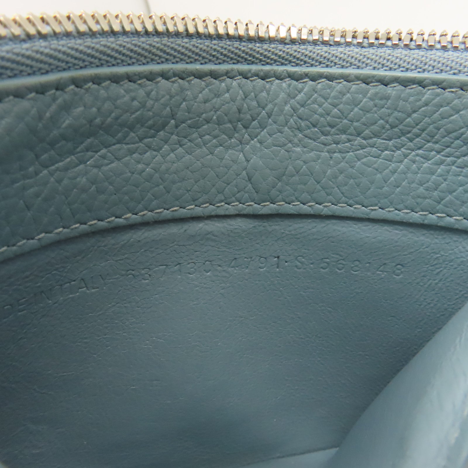 BALENCIAGA 皮革Coin Purse銀扣零錢包藍色