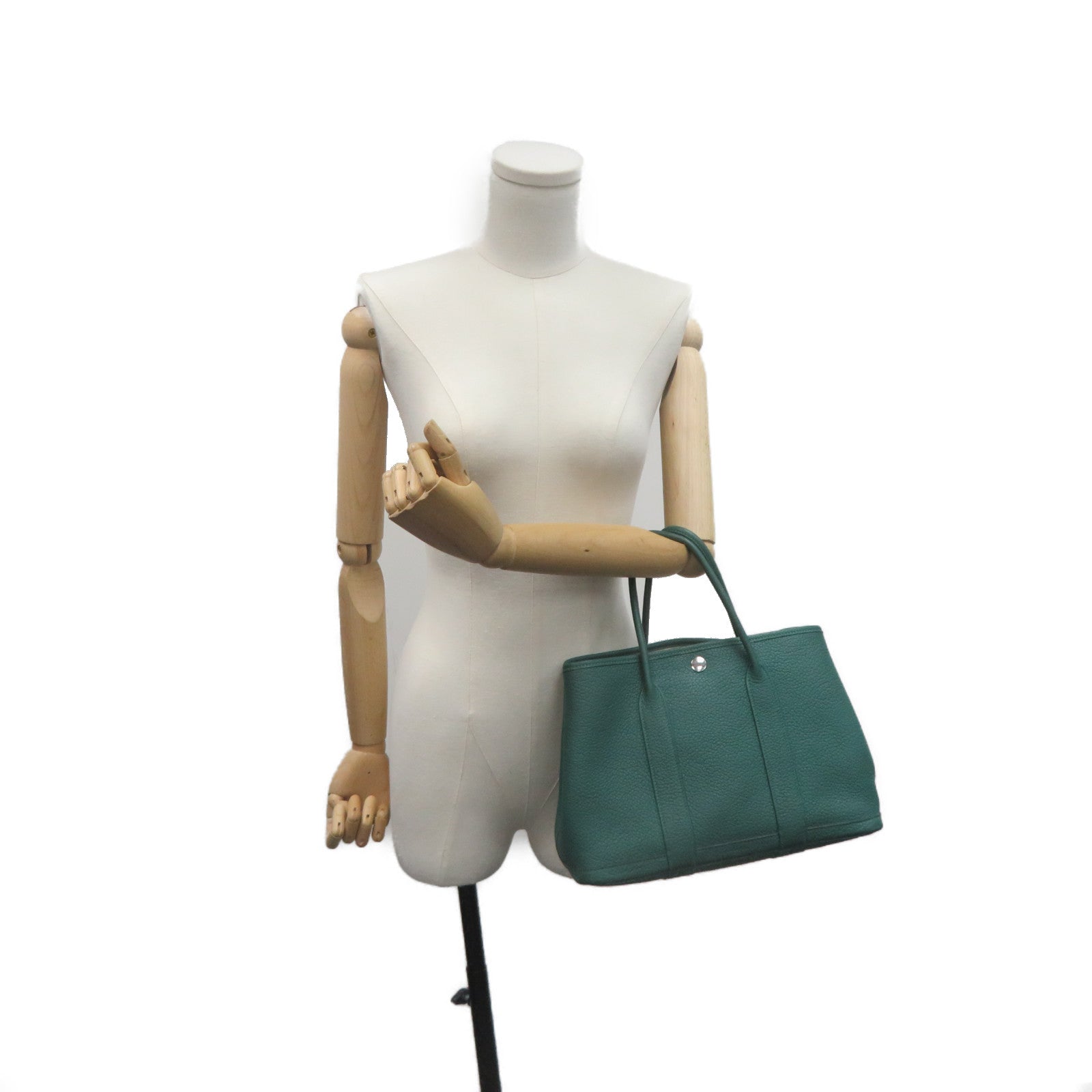 HERMES Negonda皮革Garden Party TPM Hand Bag手挽袋Vert Verone绿色