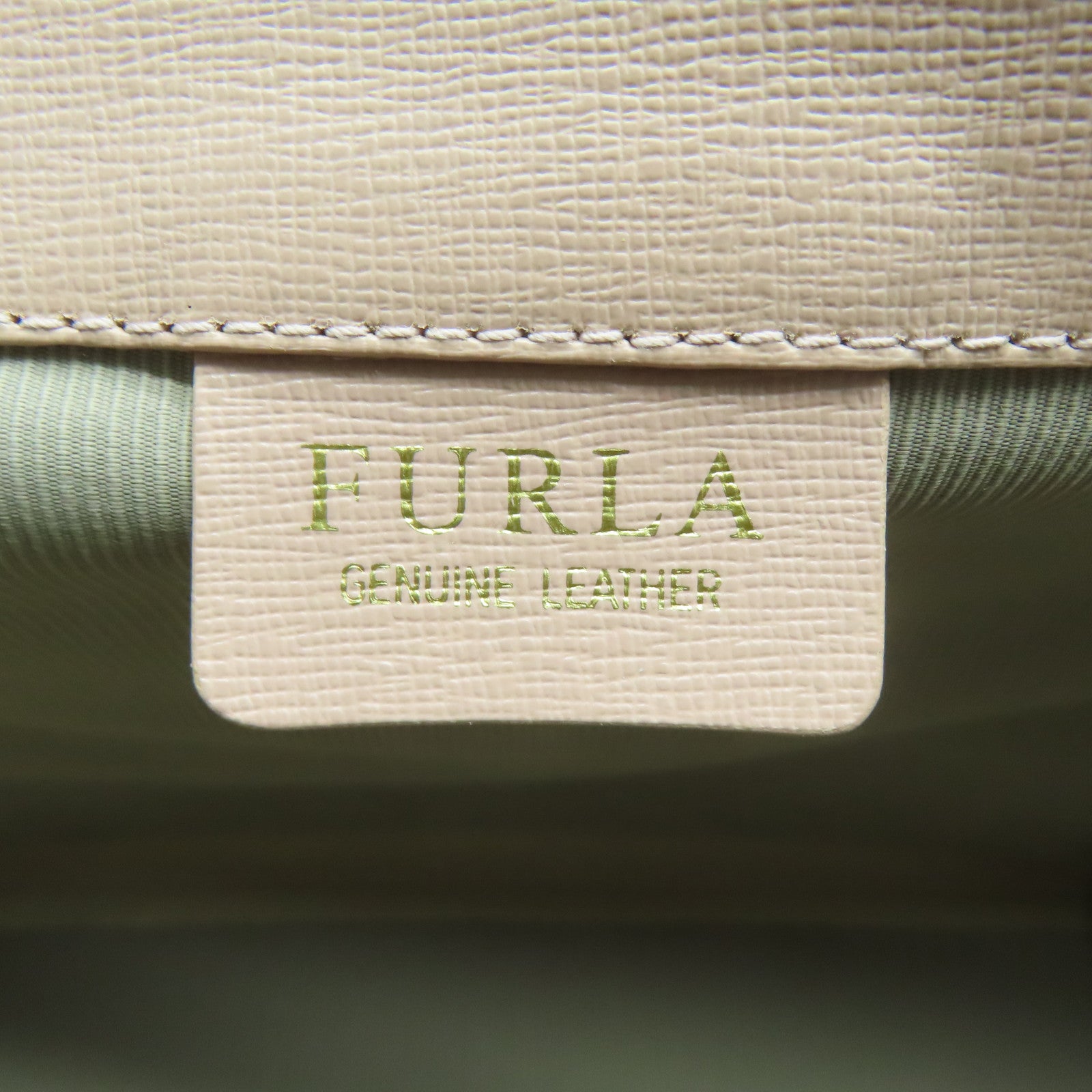 Furla 牛皮皮革Handbag金扣手挽袋粉紅色