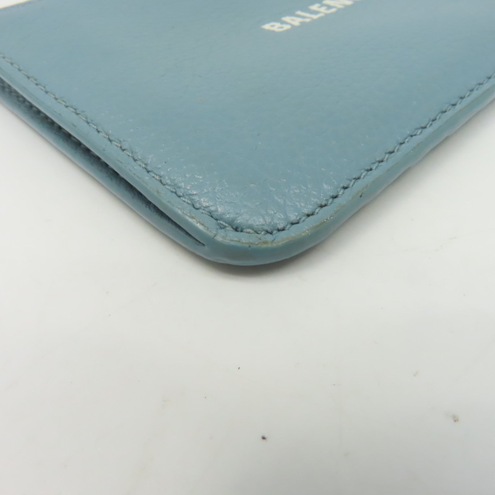 BALENCIAGA 皮革Coin Purse銀扣零錢包藍色