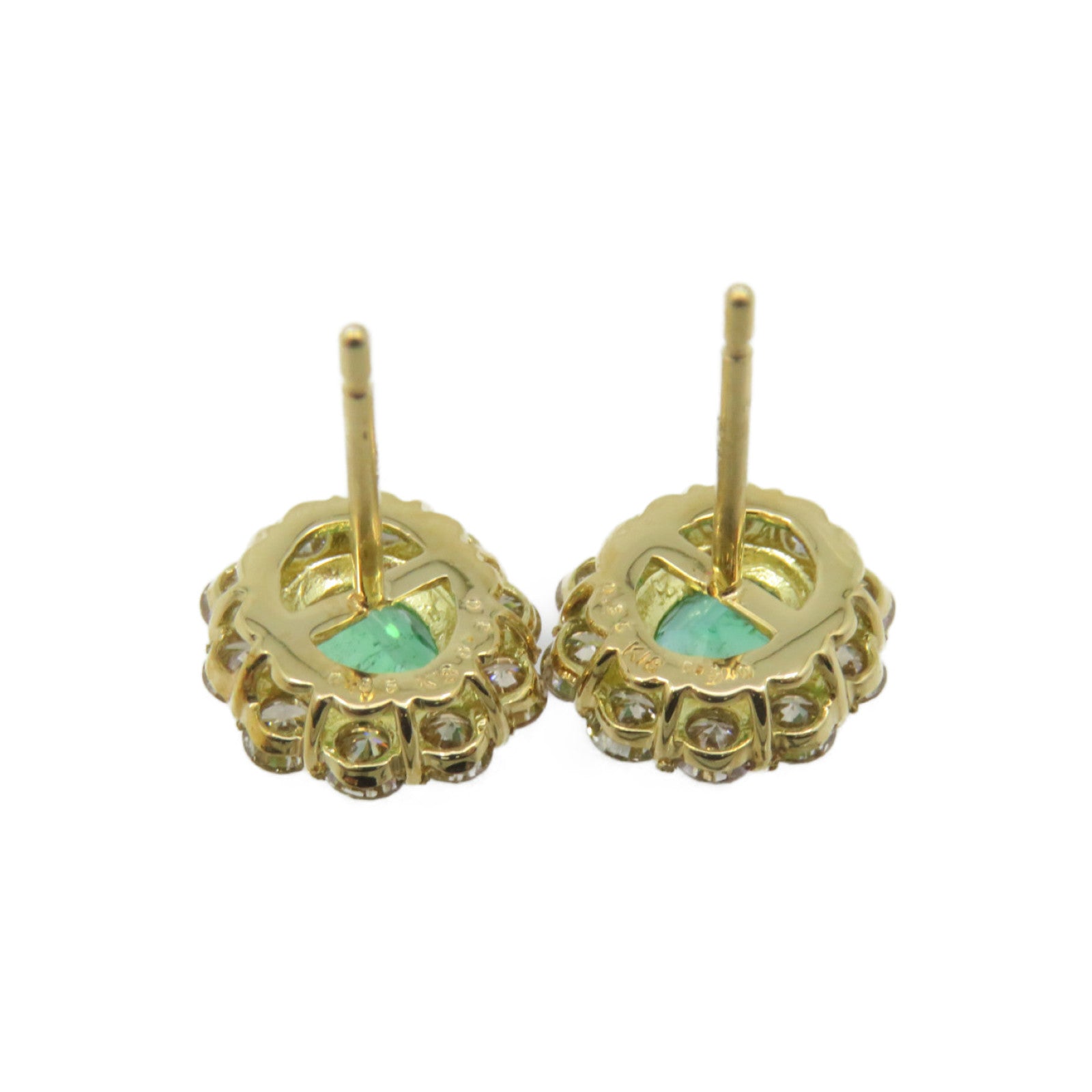 JEWELRY 18K黃金/0.60ct綠寶石/0.70ct鑽石Emerald Earrings耳環