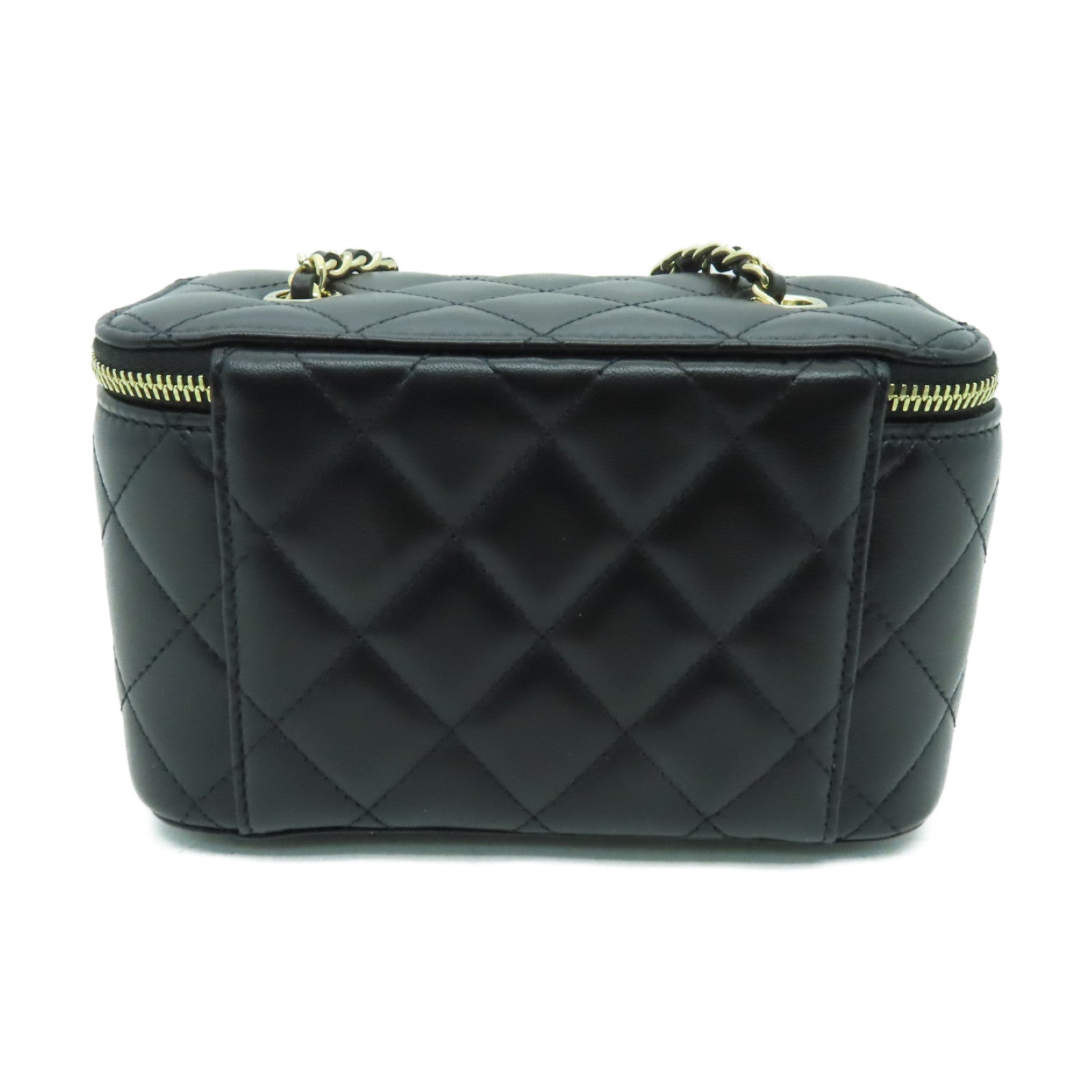 CHANEL 菱格Chain Shoulder Bag金扣鏈帶肩背袋黒色