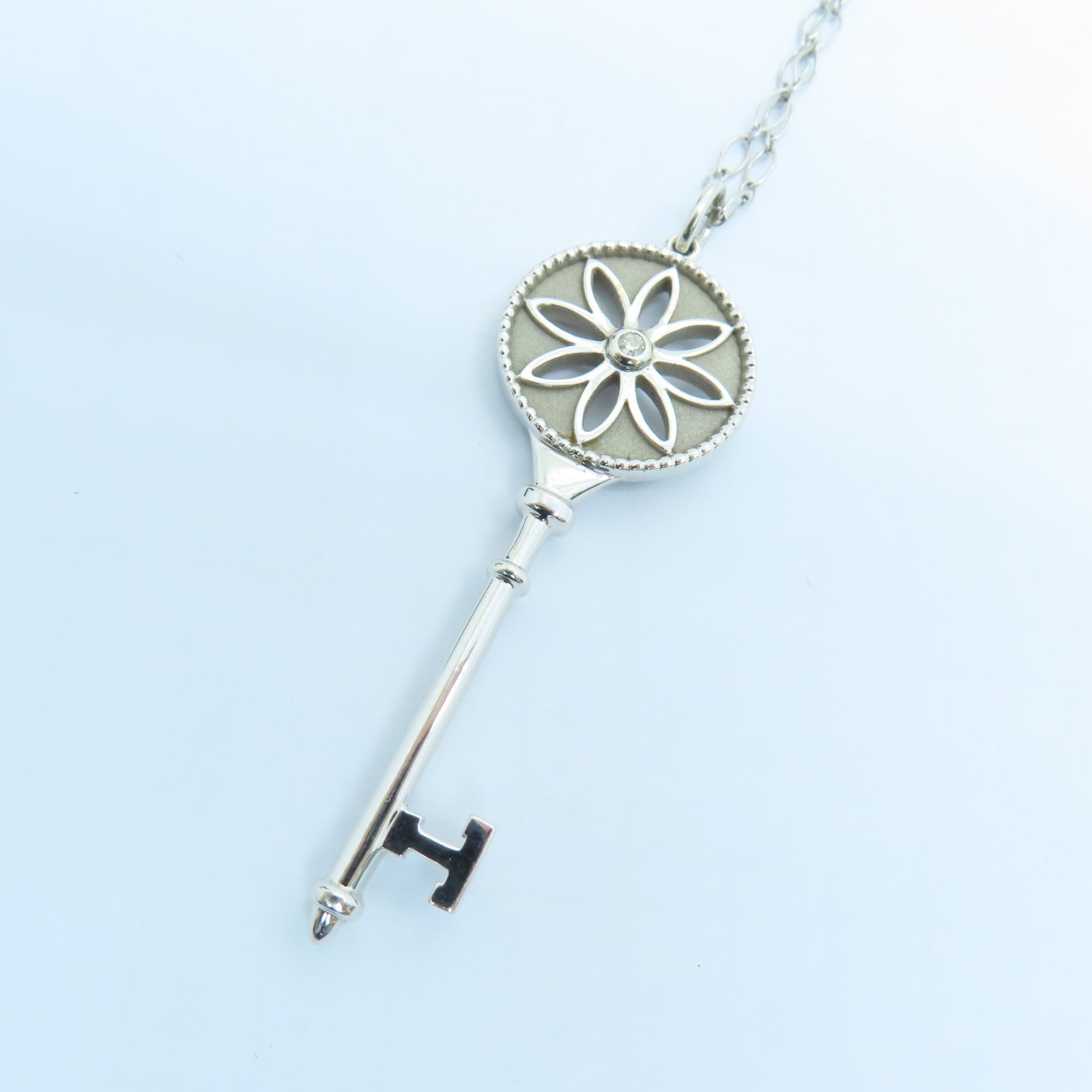 TIFFANY＆CO 18K白金Daisy Key Necklace银色