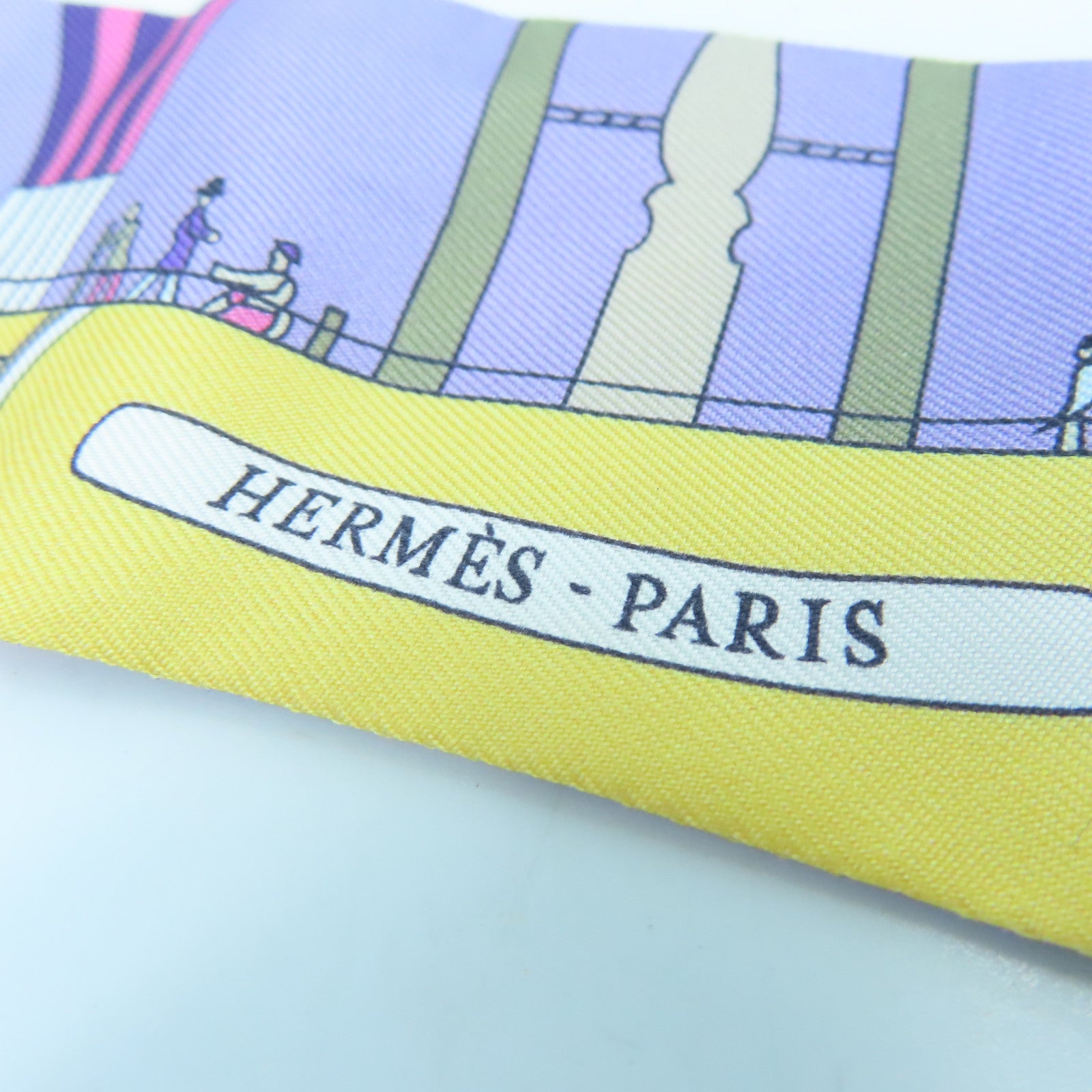 HERMES silk Twilly scarf purple