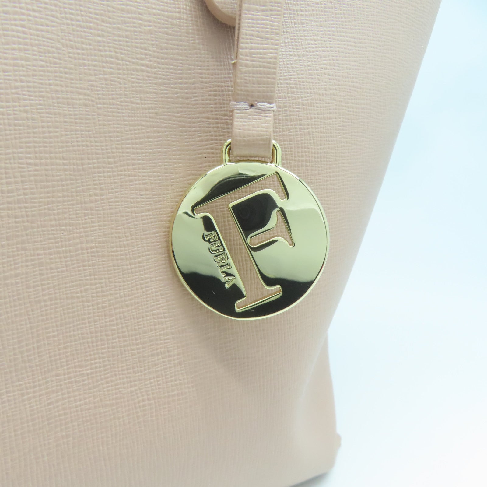 Furla 牛皮皮革Handbag金扣手挽袋粉紅色