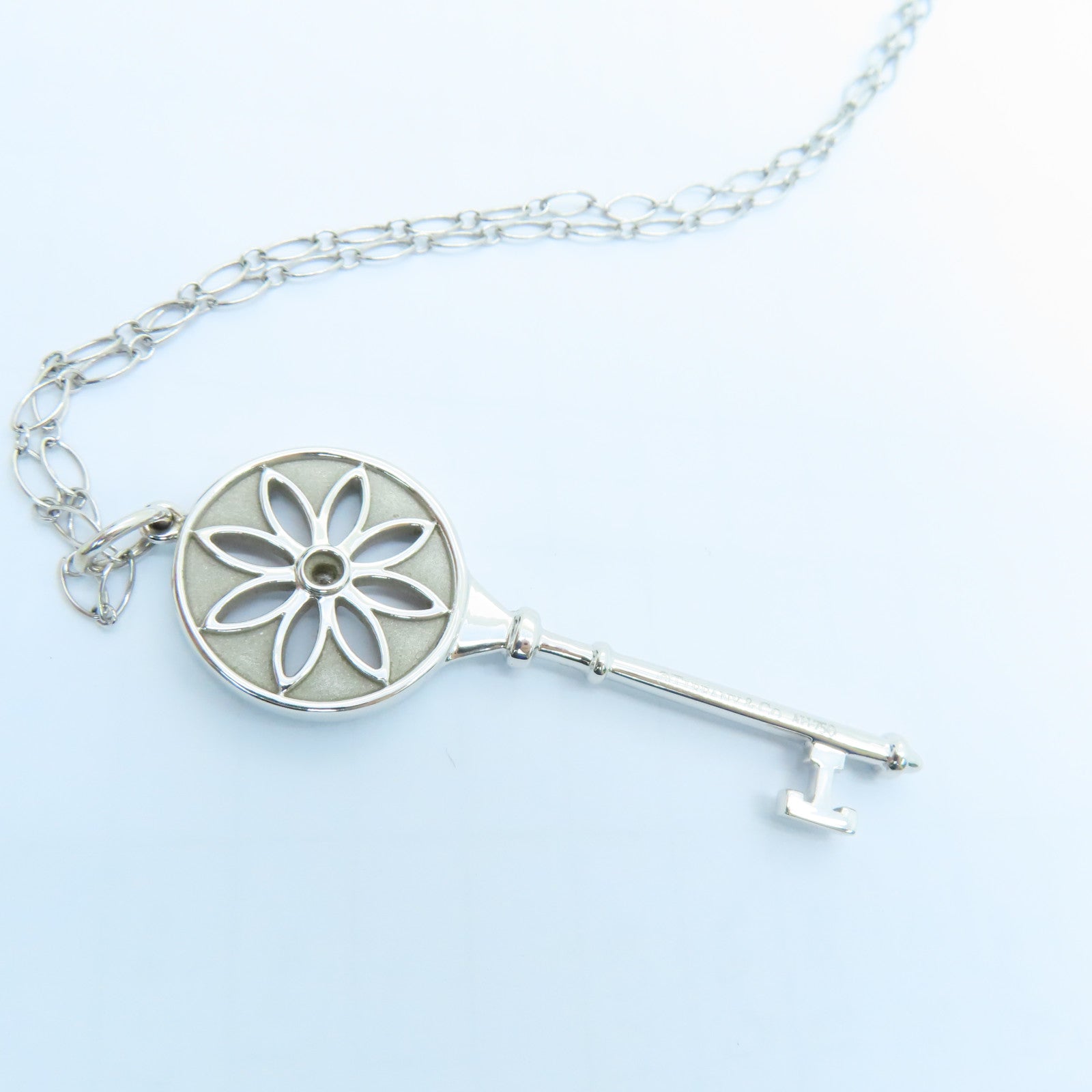 TIFFANY＆CO 18K白金Daisy Key Necklace银色
