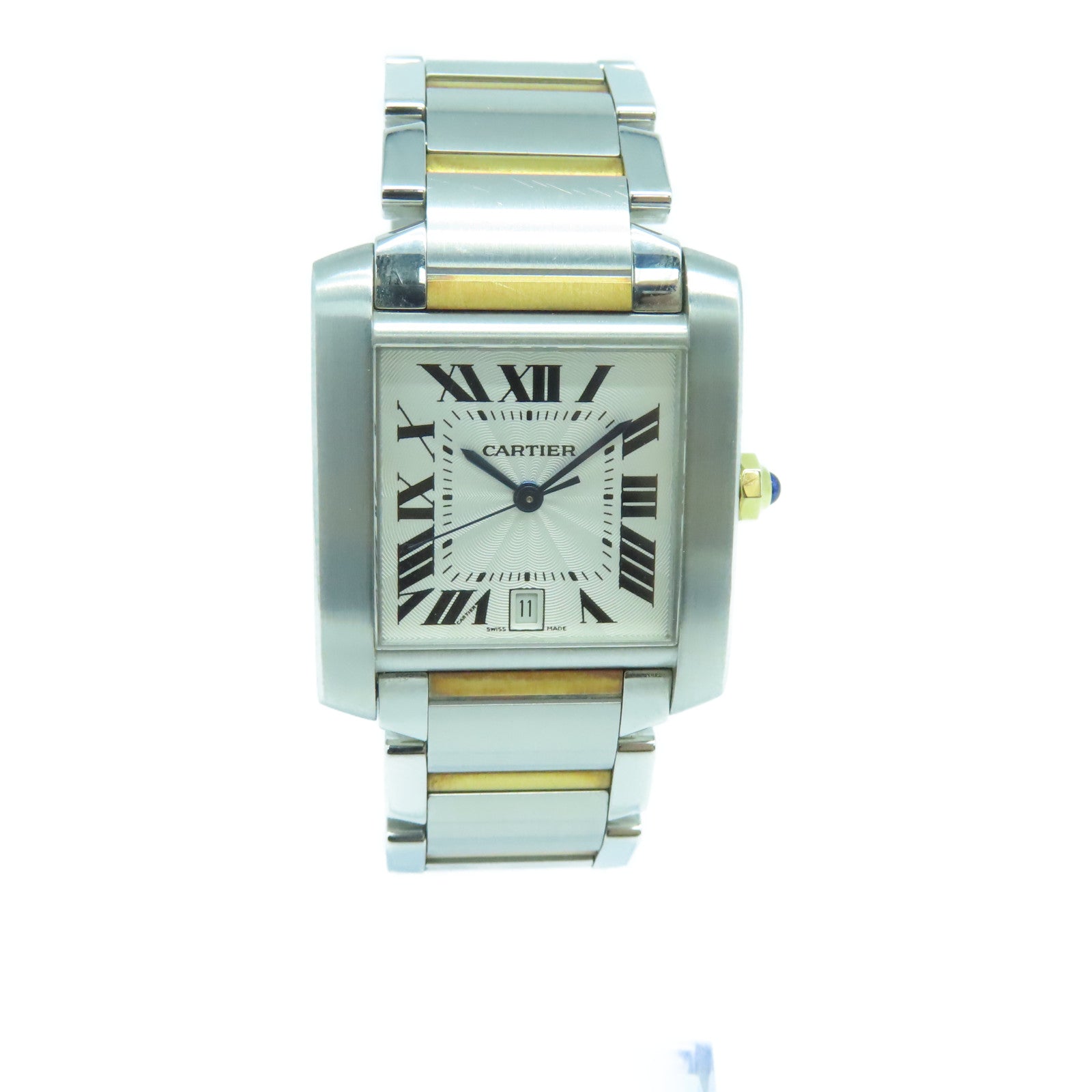 CARTIER Tank Francaise Stainless Steel Watch Automatic Movement White