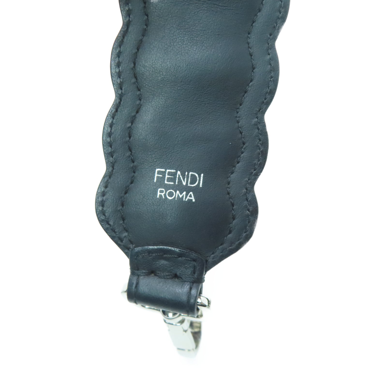 FENDI 【激減優惠】牛皮皮革Strap銀扣肩背帶黑色