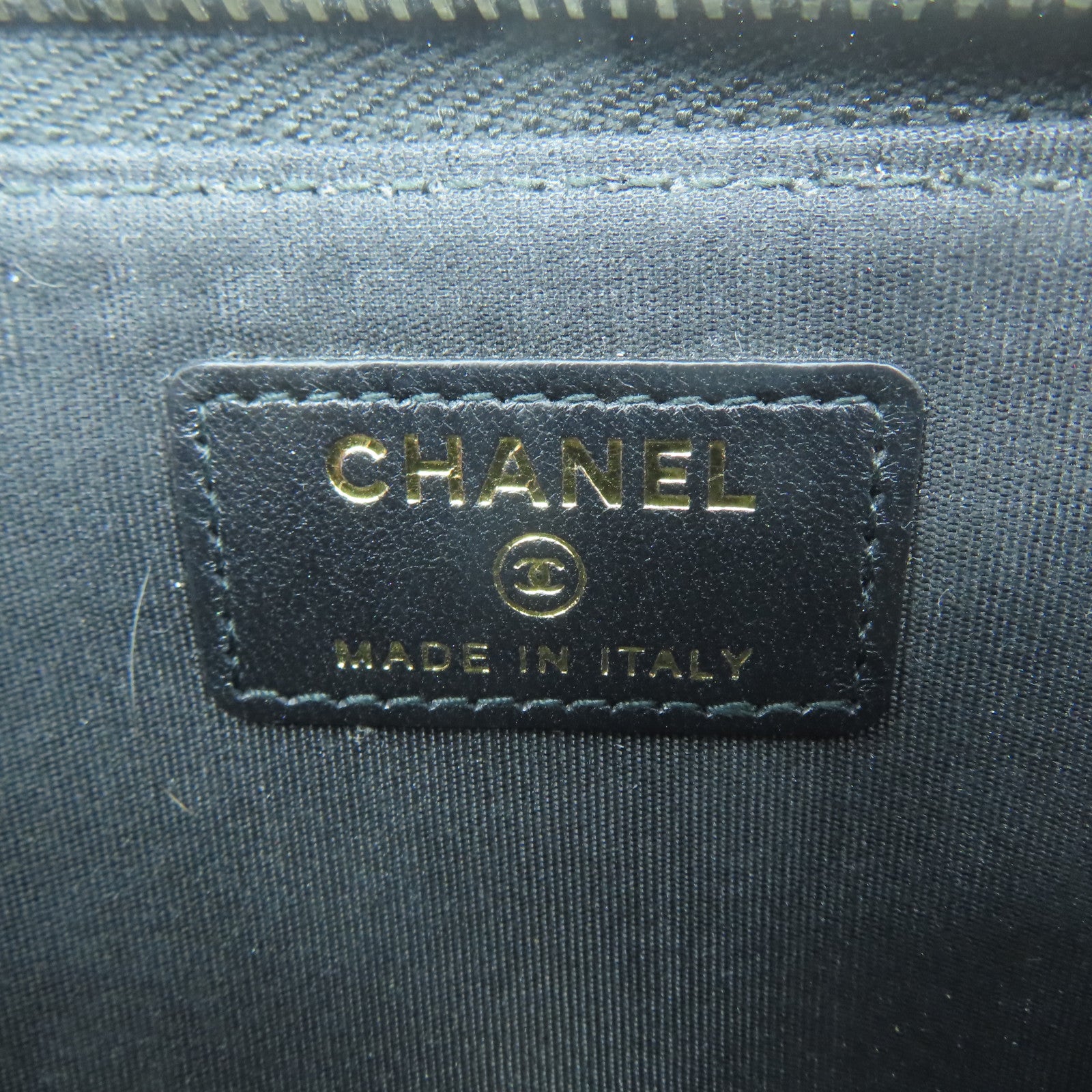 CHANEL 菱格牛皮皮革Wallet銀扣長錢包黑色