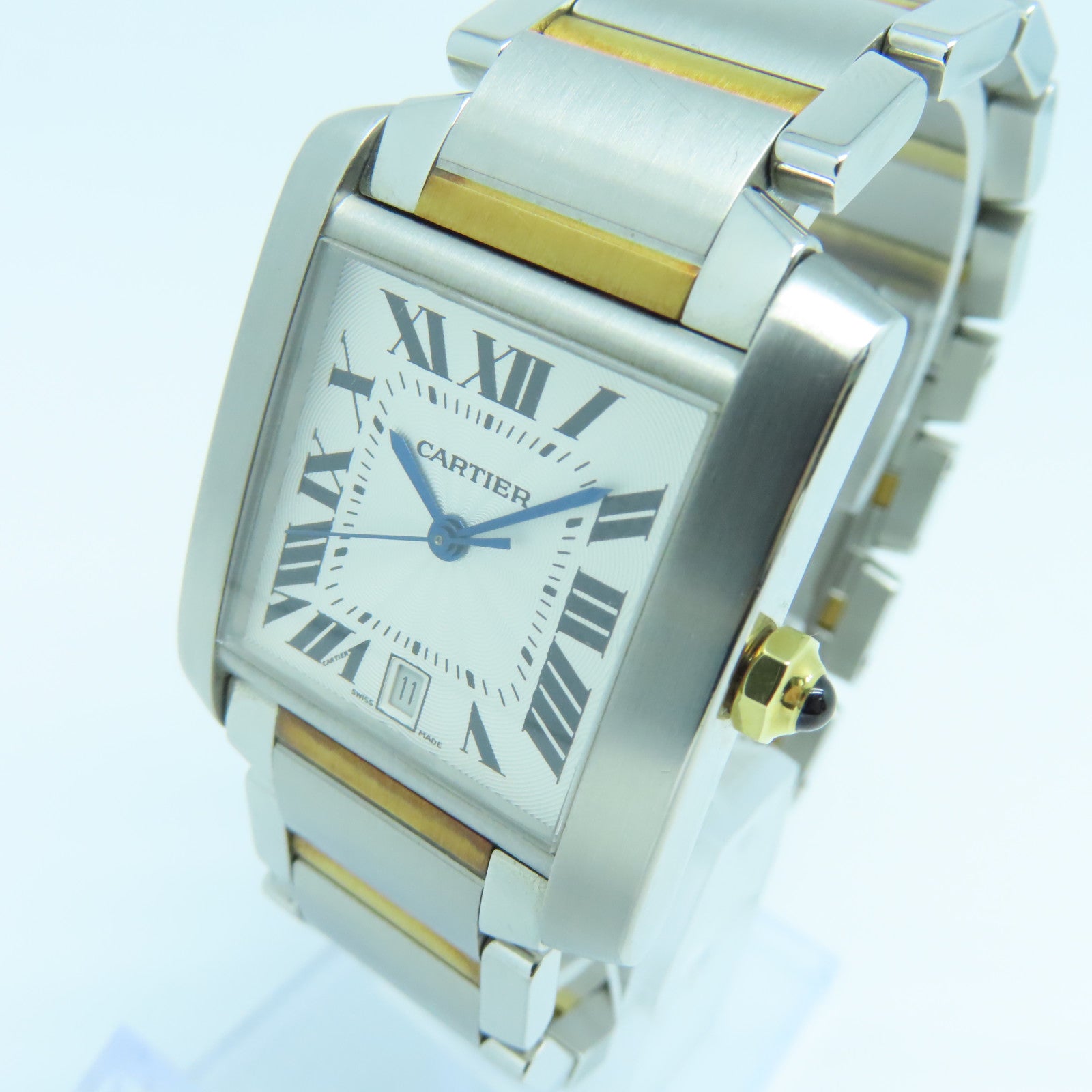 CARTIER Tank Francaise Stainless Steel Watch Automatic Movement White