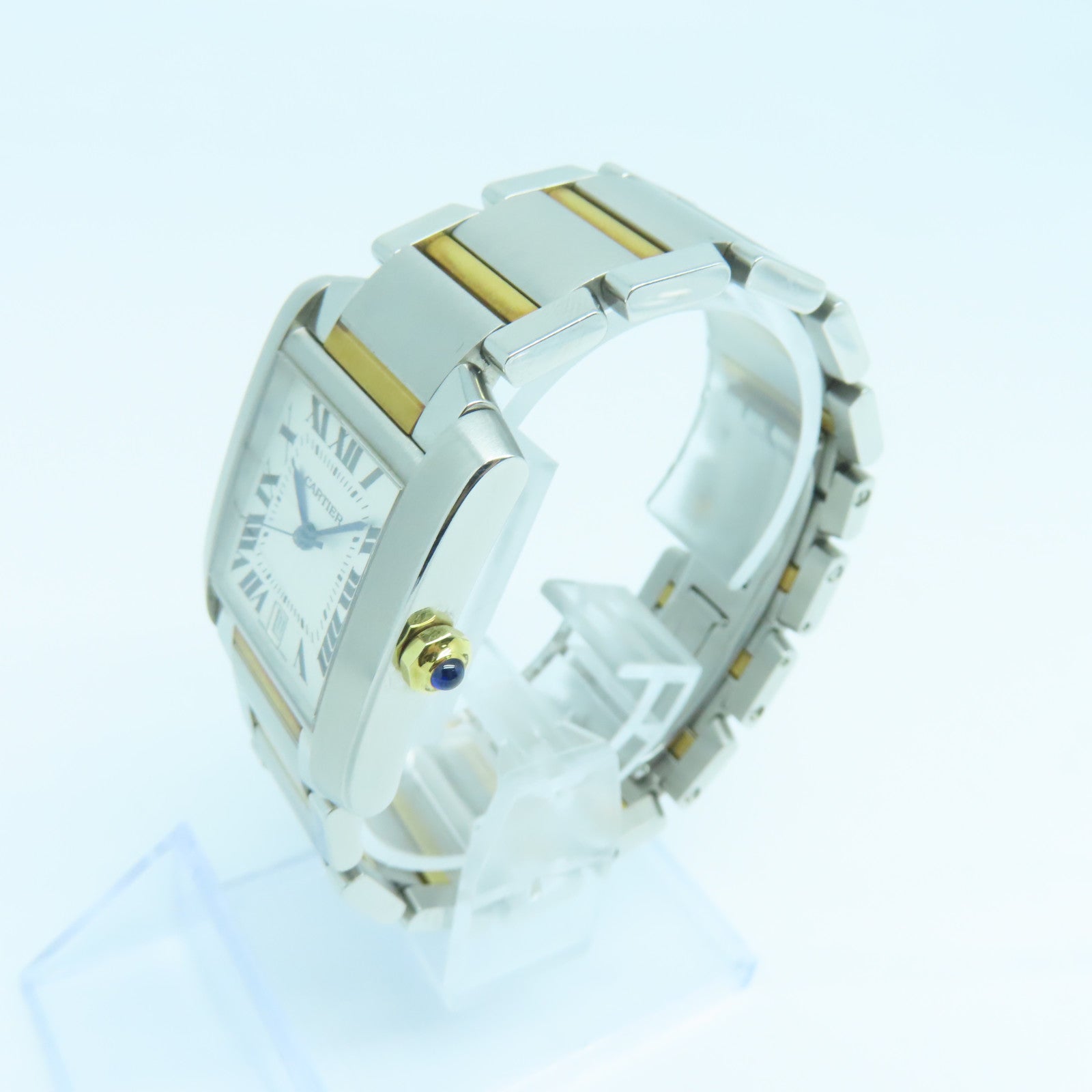 CARTIER Tank Francaise Stainless Steel Watch Automatic Movement White
