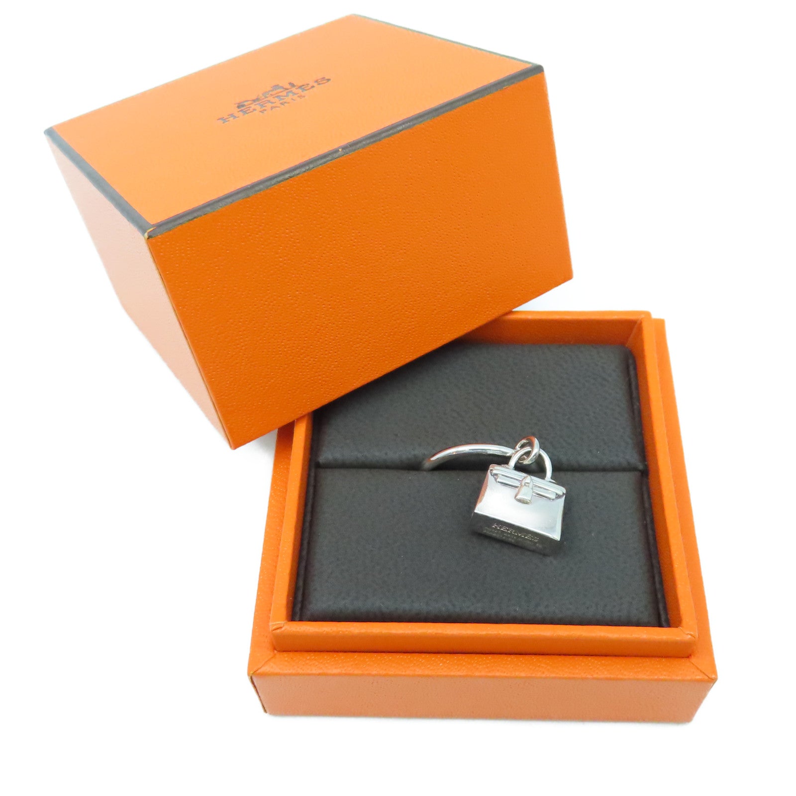 HERMES 925 Sterling Silver Amulettes Kelly Ring US#6