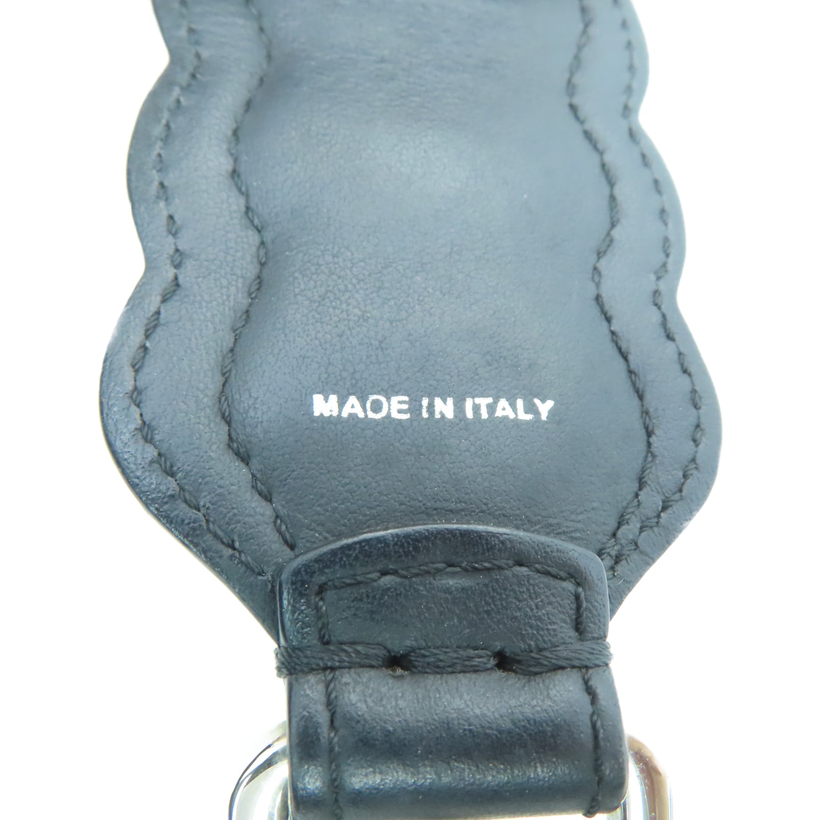 FENDI 【激減優惠】牛皮皮革Strap銀扣肩背帶黑色