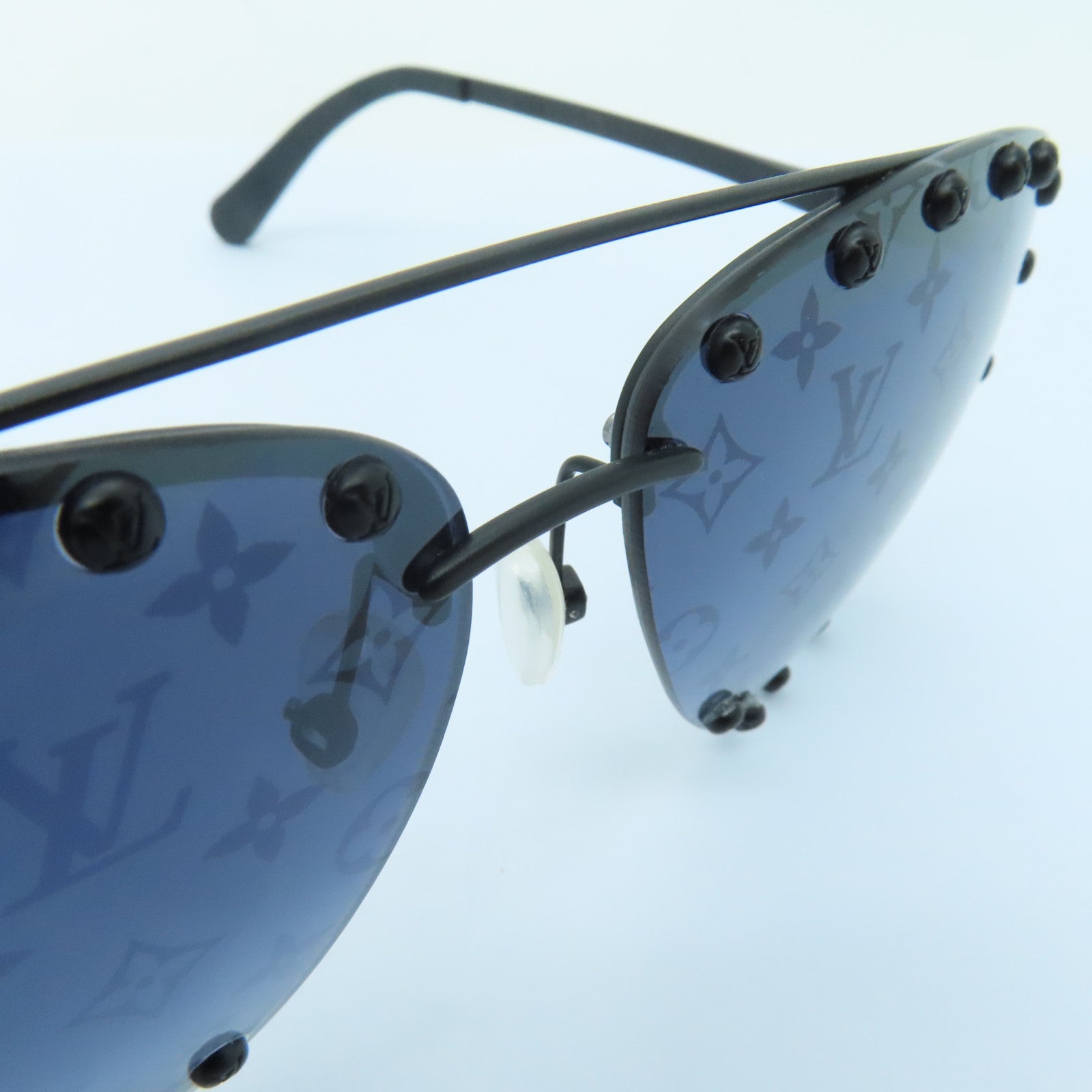 LOUIS VUITTON Metal Monogram Sunglasses太陽眼鏡藍色/黑色