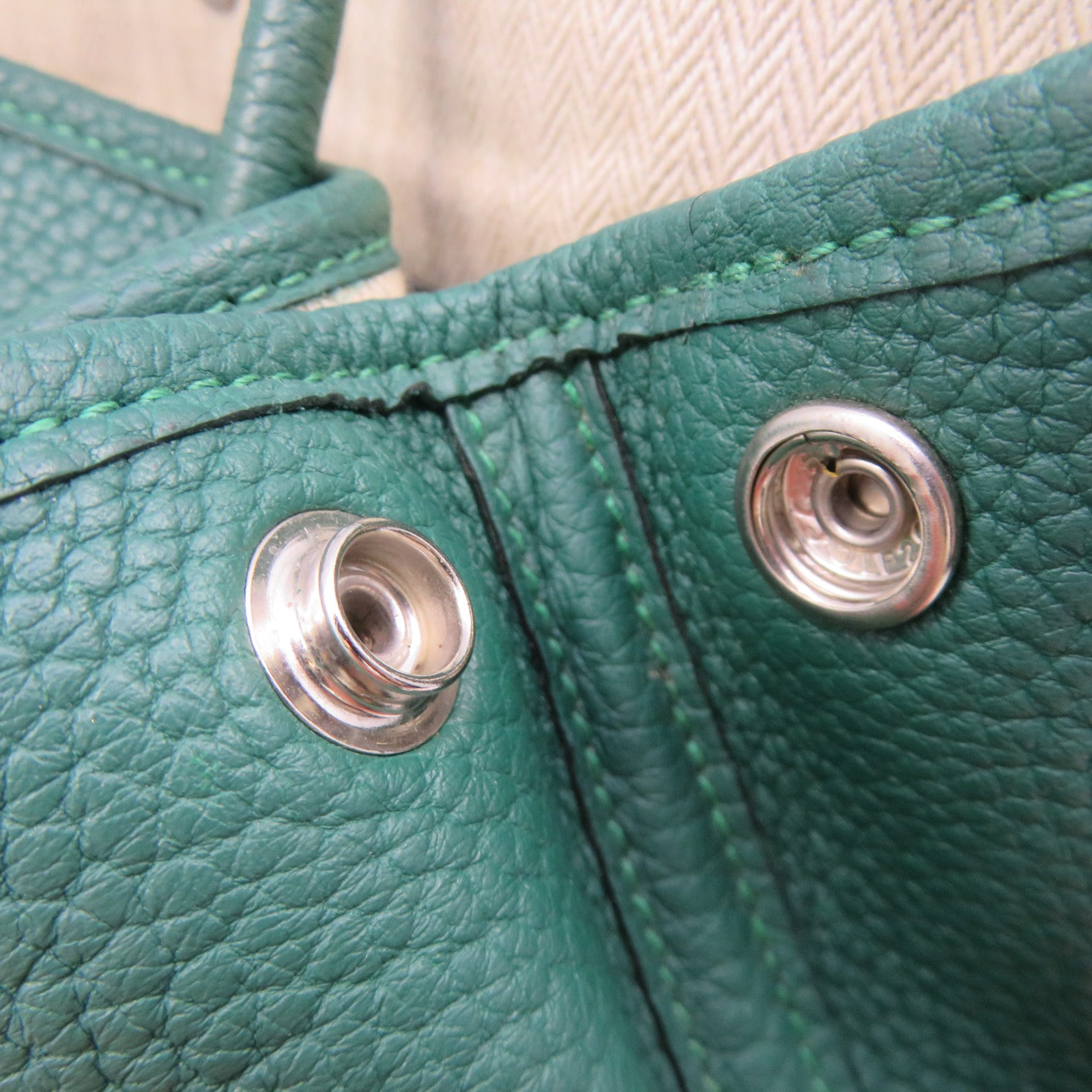 HERMES Negonda皮革Garden Party TPM Hand Bag手挽袋Vert Verone绿色