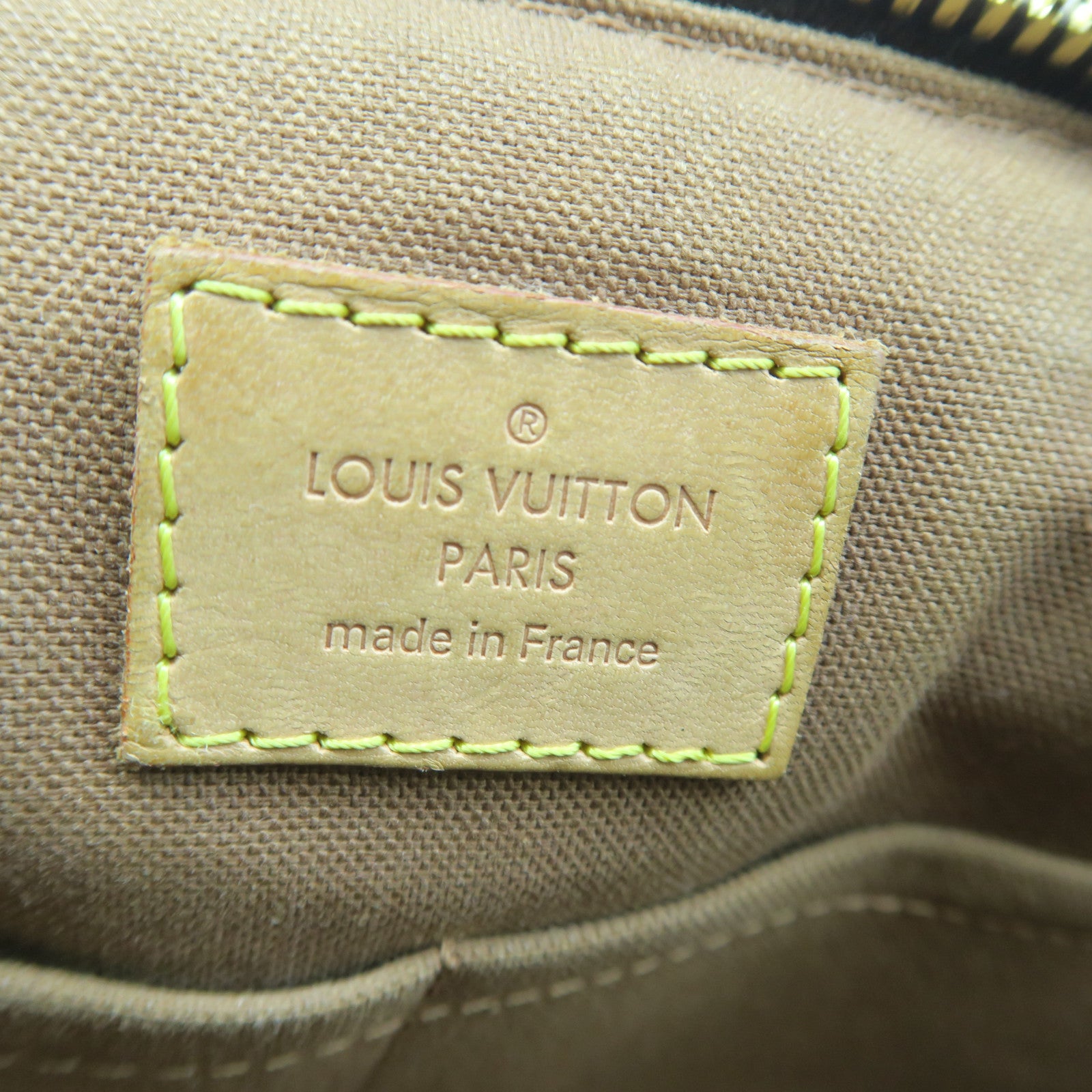LOUIS VUITTON Monogram Tivoli PM Gold Buckle Handle Bag Brown