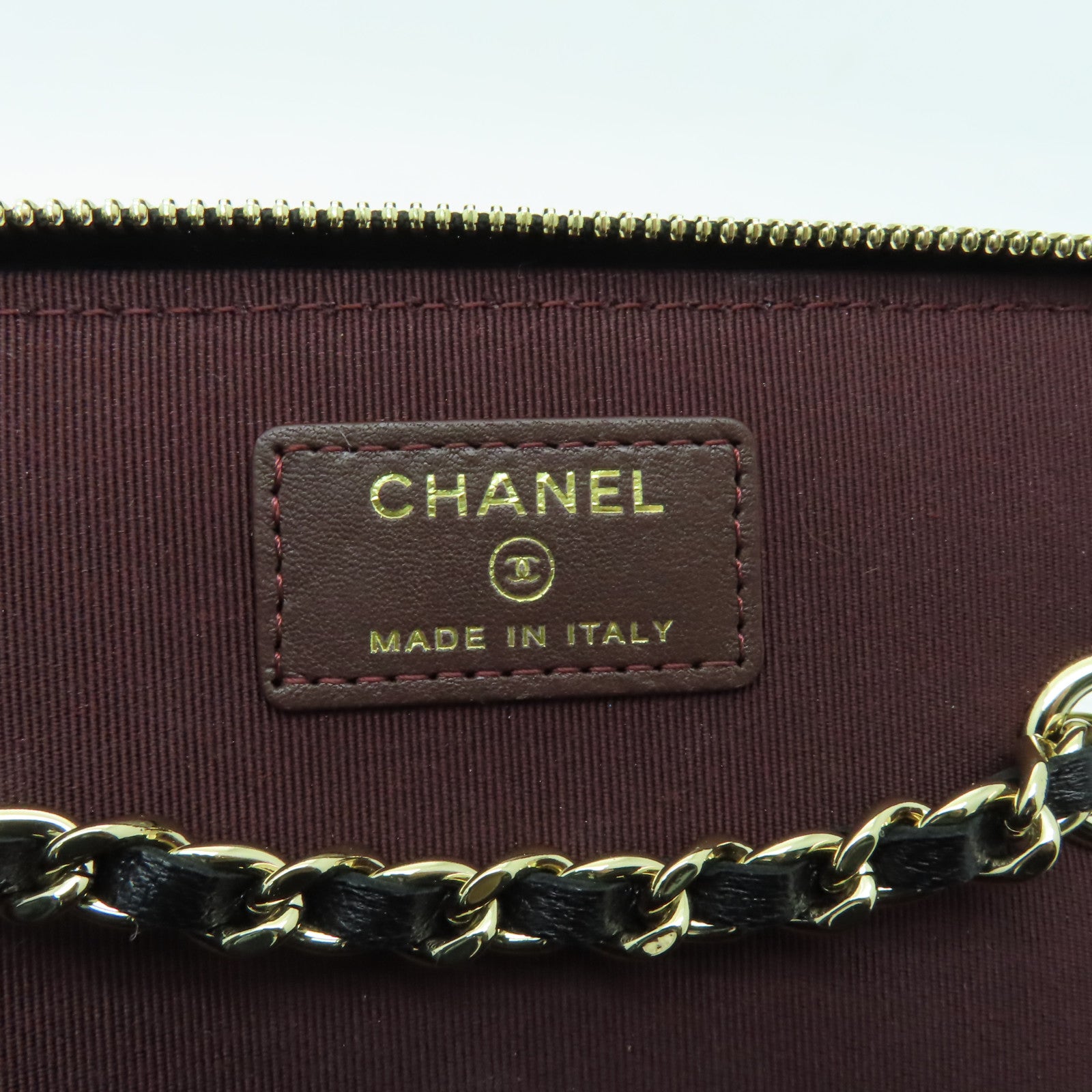 CHANEL 菱格Chain Shoulder Bag金扣鏈帶肩背袋黒色
