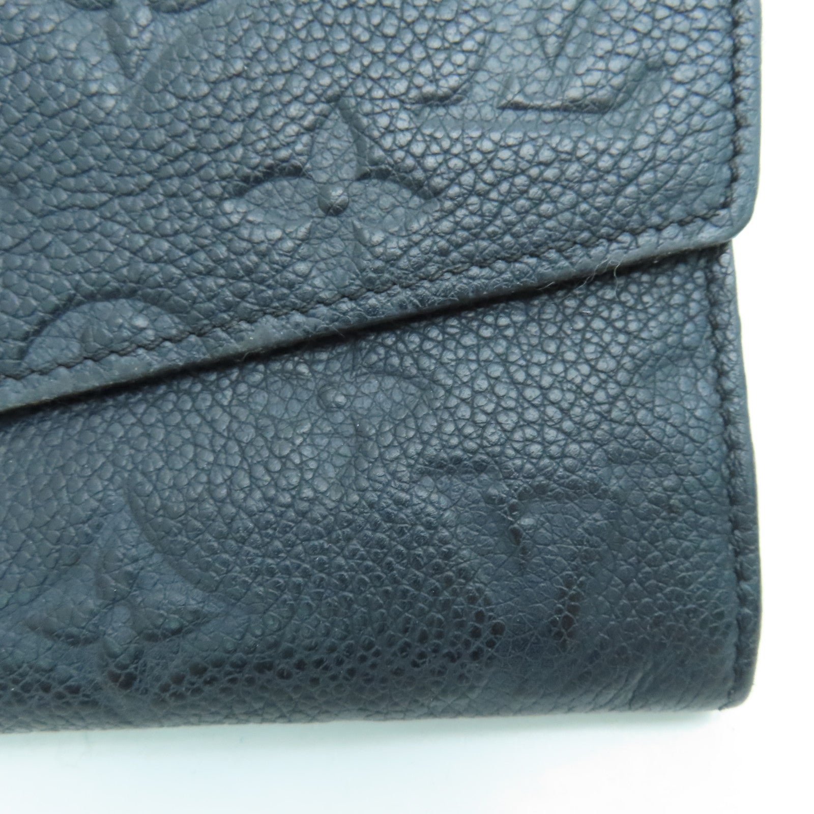 LOUIS VUITTON Monogram Empreinte Sarah长钱包金扣黑色