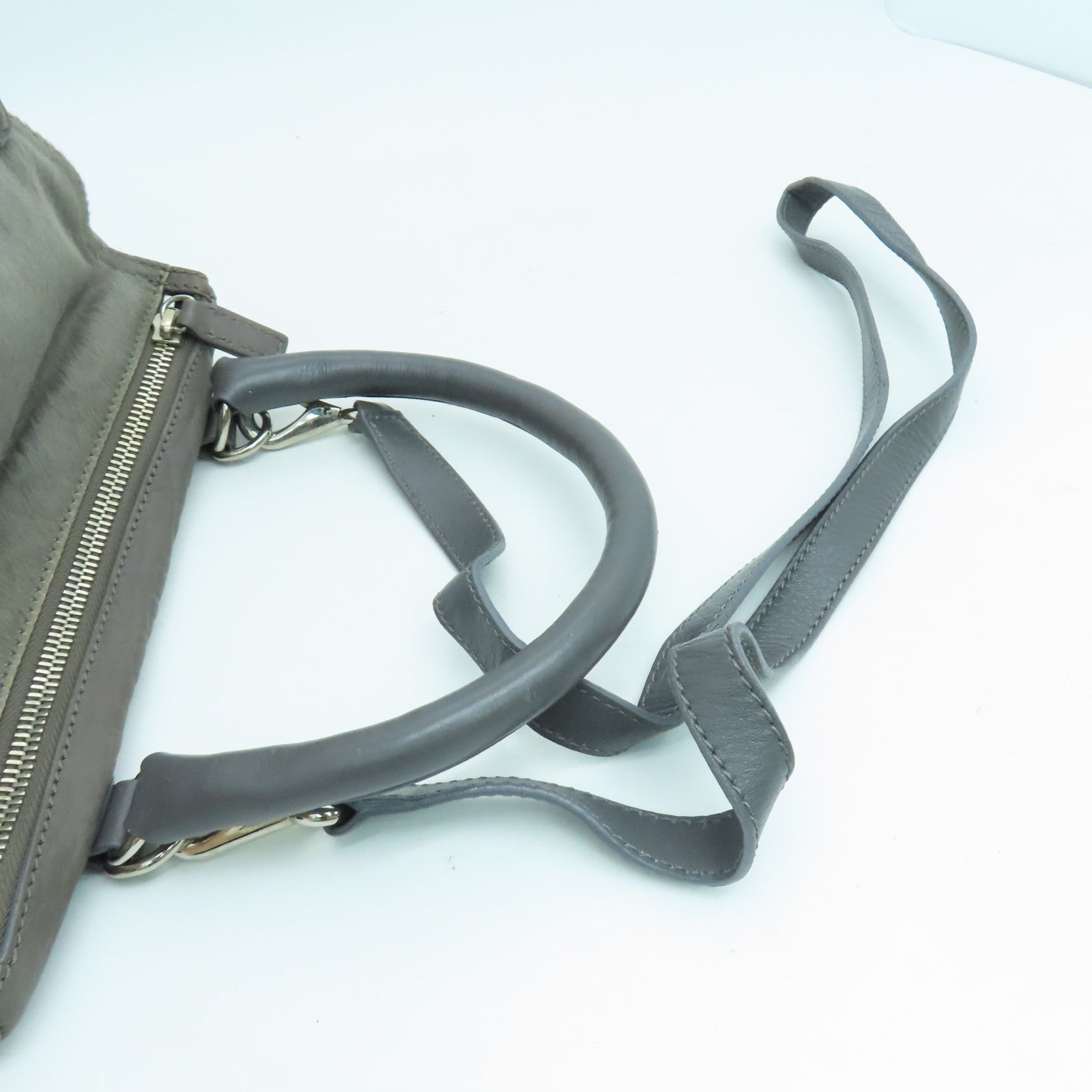 GIVENCHY 牛皮皮革Pandora 2 Way Shoulder Bag手挽肩背两用袋银扣灰色