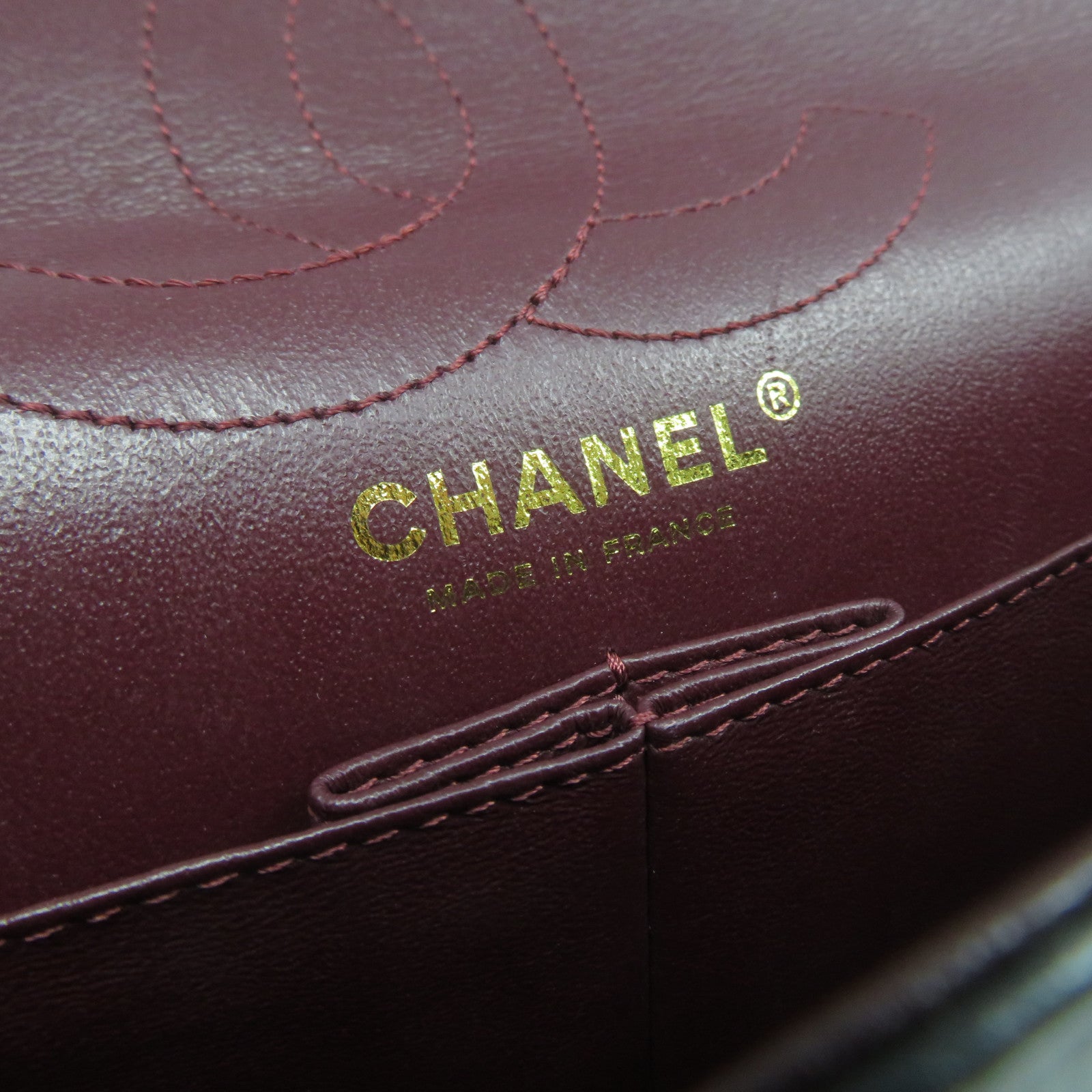 CHANEL 菱格牛皮皮革2.55金扣鏈帶肩背袋黑色