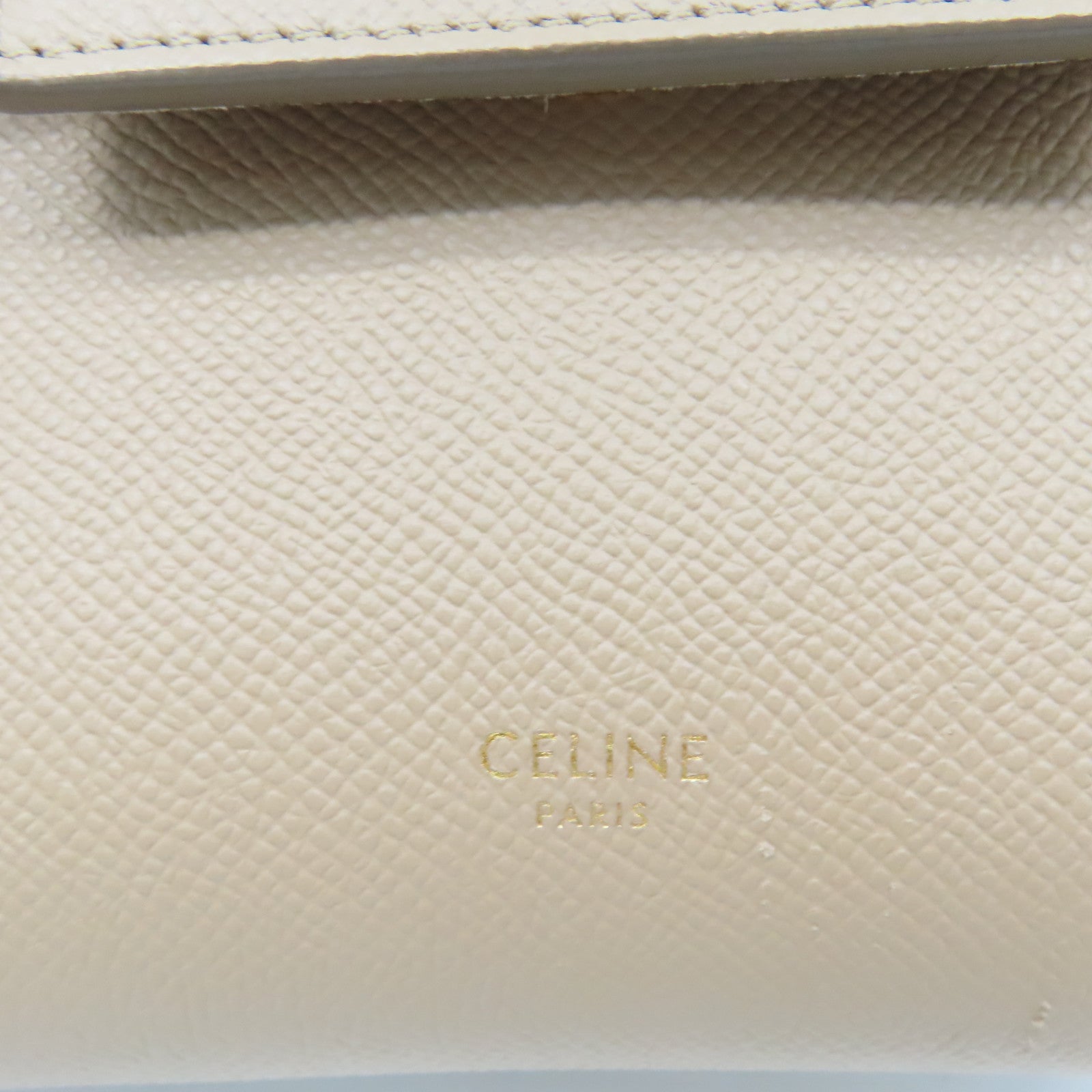 CELINE 牛皮皮革Mini Belt Bag 2Way Shoulder Bag金扣手挽肩背兩用袋杏色