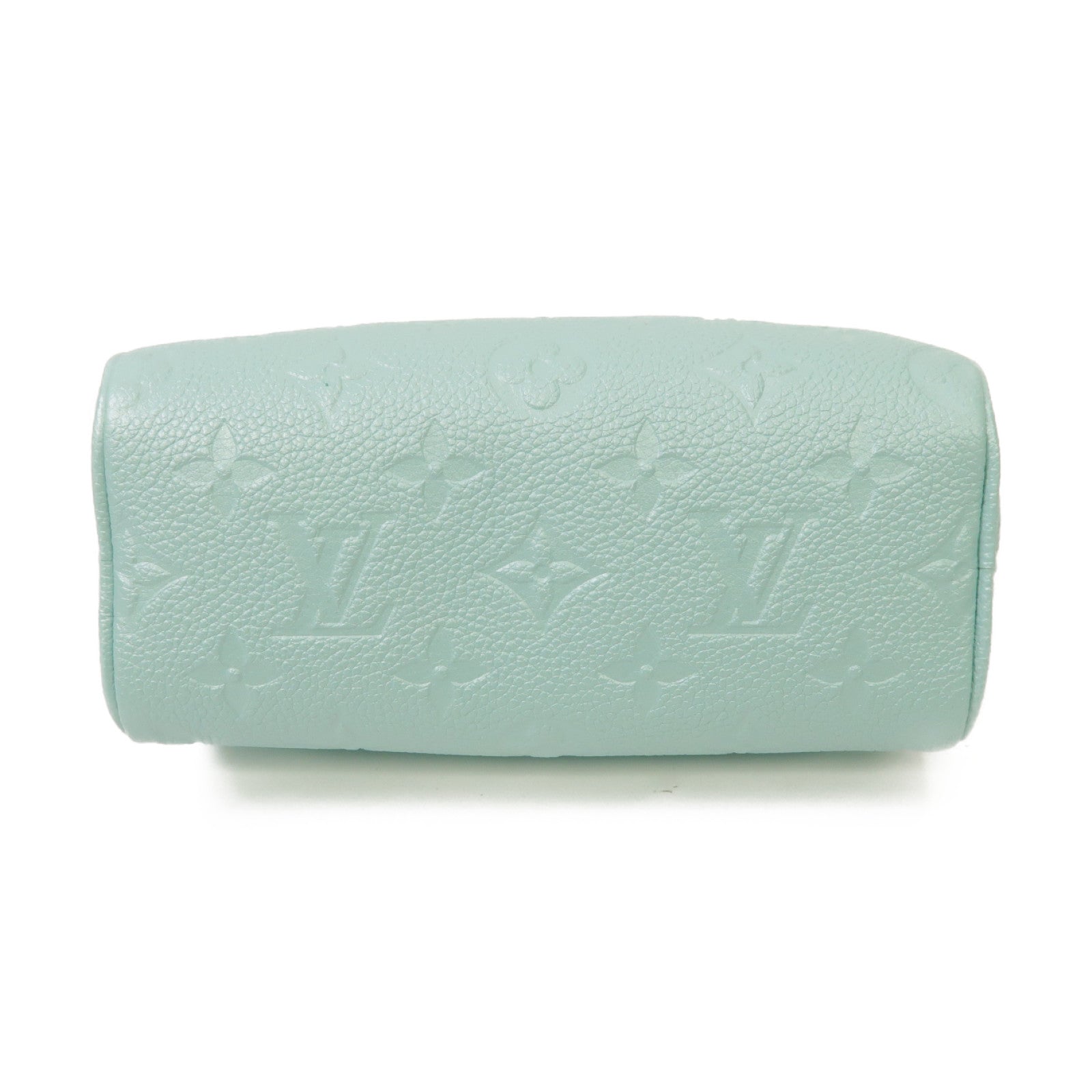 LOUIS VUITTON Monogram Empreinte Nano Speedy銀扣手挽肩背兩用袋淺藍色
