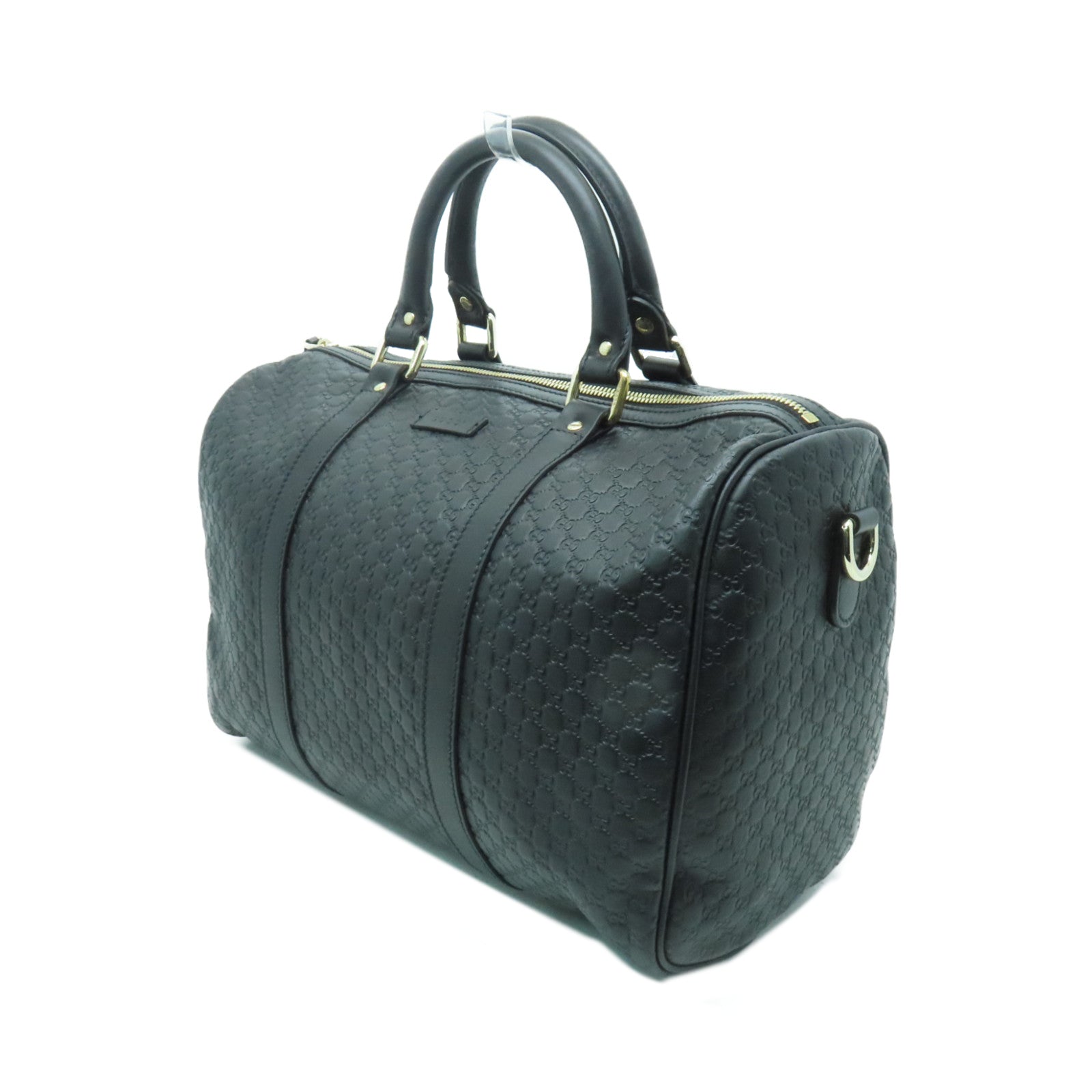 GUCCI 牛皮皮革Boston Bag金扣波士頓包黑色