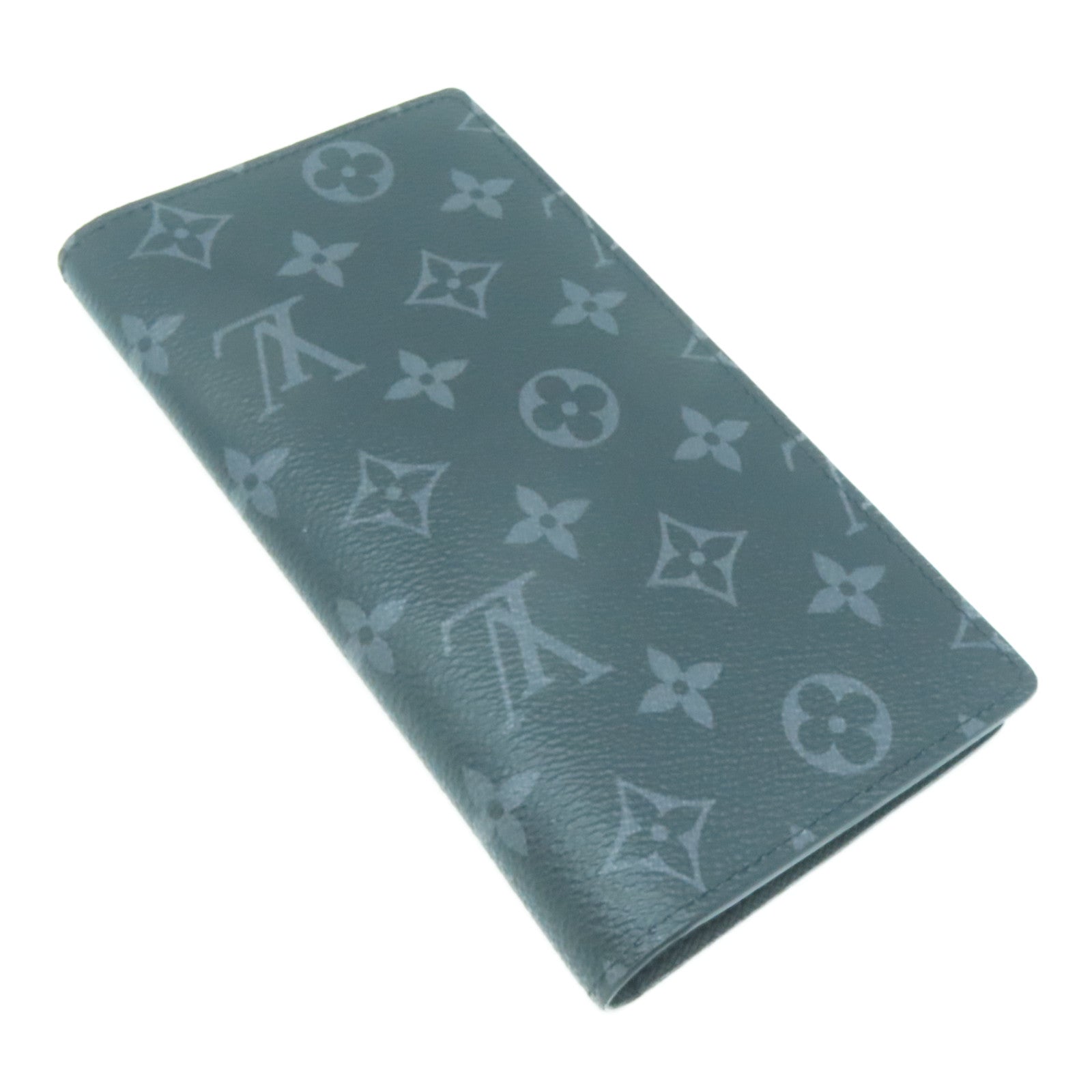 LOUIS VUITTON Monogram Eclipse Brazza Long Wallet銀扣長錢包黑色