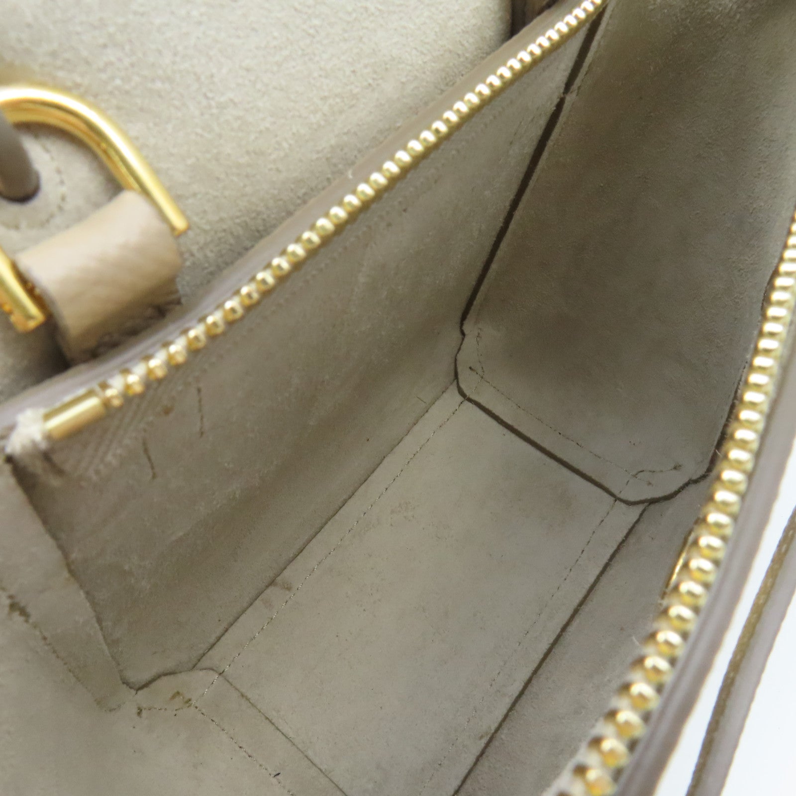 CELINE 牛皮皮革Mini Belt Bag 2Way Shoulder Bag金扣手挽肩背兩用袋杏色
