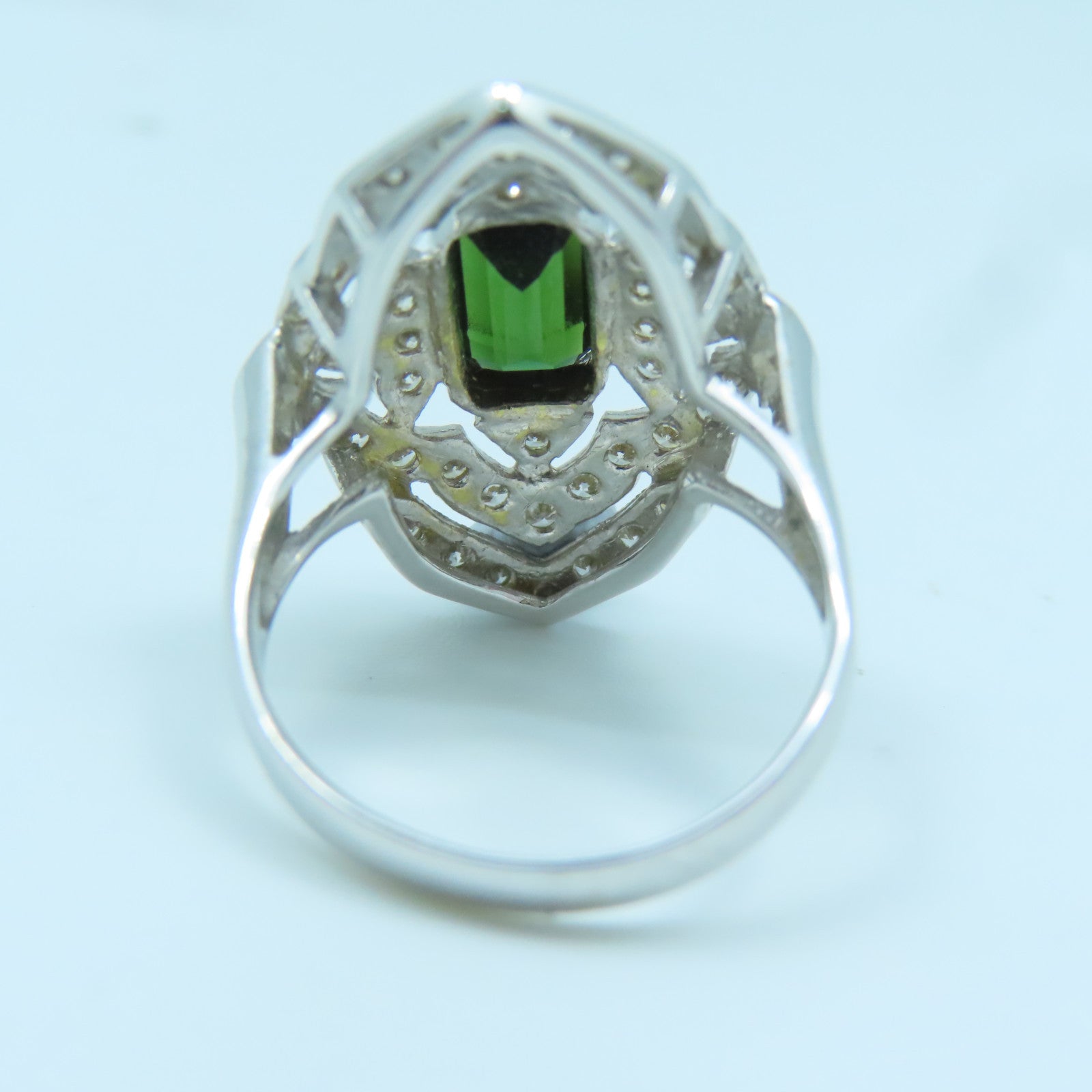JEWELRY 【激減優惠】18K白金Tourmaline Diamond Ring1.06ct碧璽/0.61ct鑽石戒指US#6.5