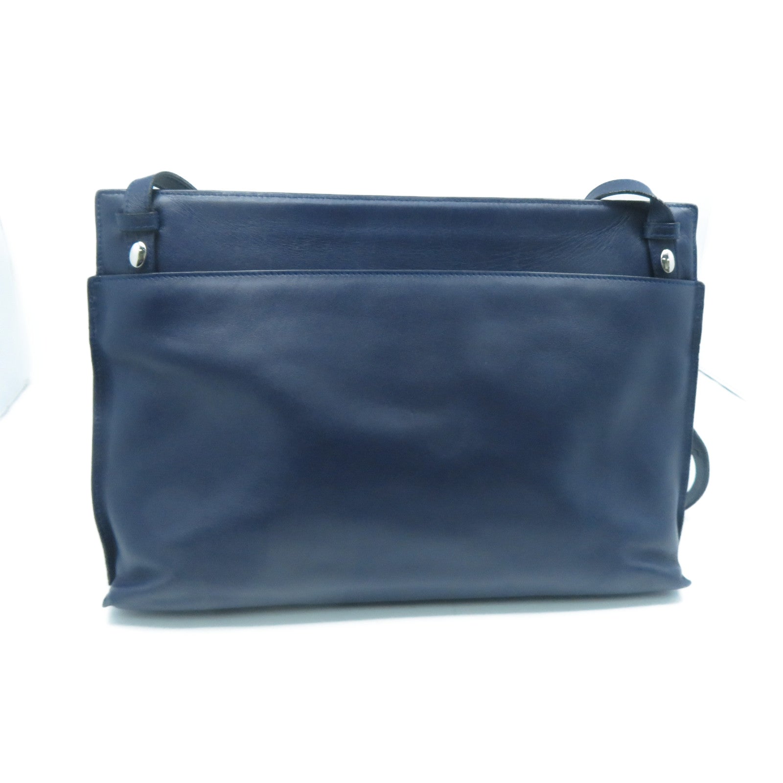 LOEWE 【激減優惠】牛皮皮革Shoulder Bag銀扣肩背袋深藍色