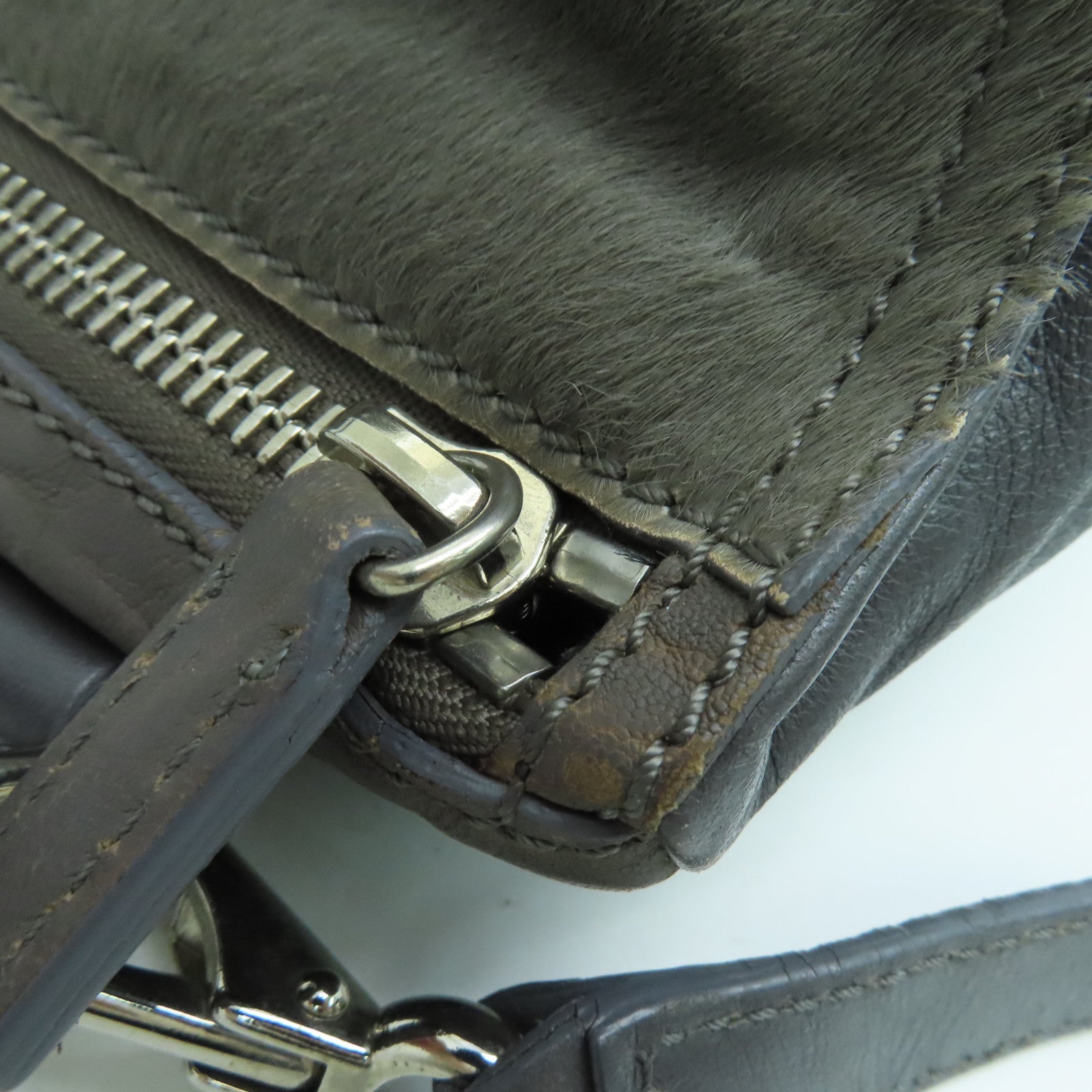 GIVENCHY 牛皮皮革Pandora 2 Way Shoulder Bag手挽肩背两用袋银扣灰色