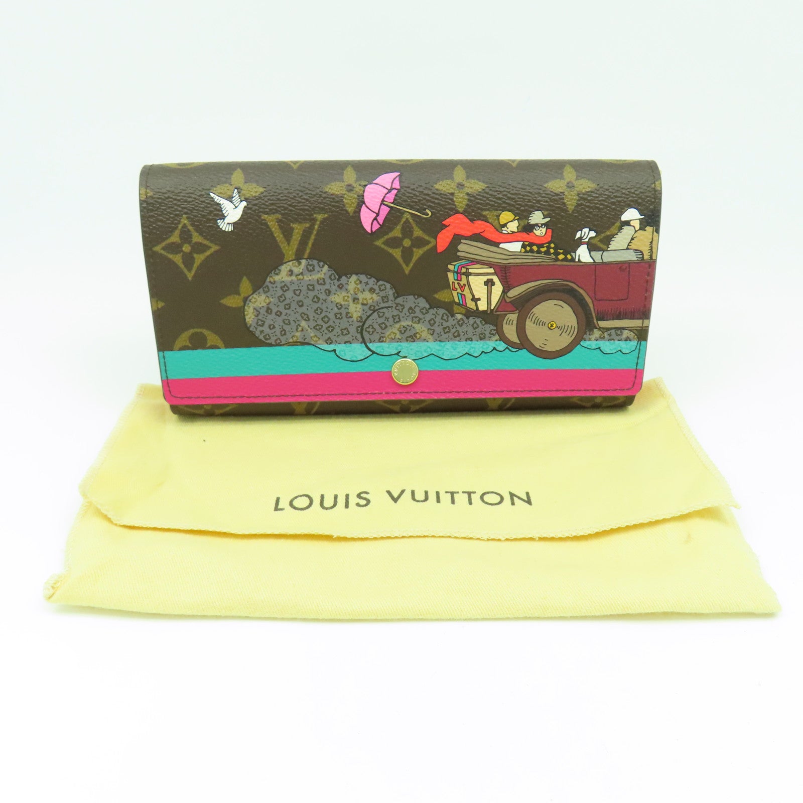 LOUIS VUITTON Monogram Wallet金扣長錢包棕色