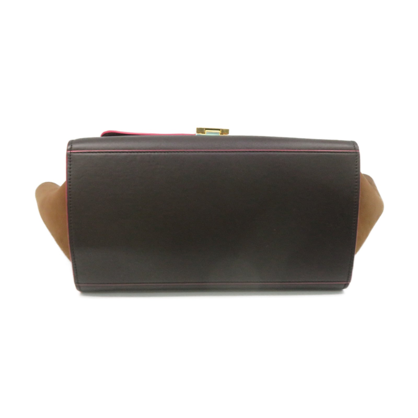 CELINE 牛皮皮革Traprze Small 2Way Shoulder Bag手挽肩背两用袋啡色