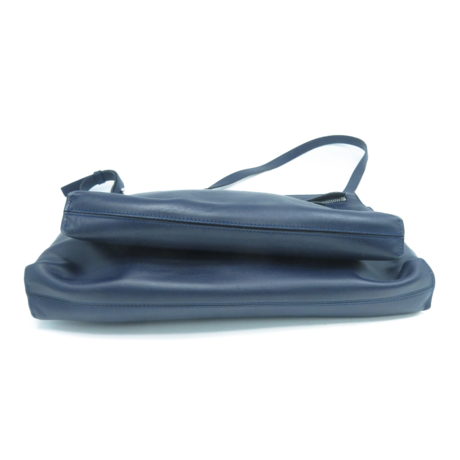 LOEWE 【激減優惠】牛皮皮革Shoulder Bag銀扣肩背袋深藍色