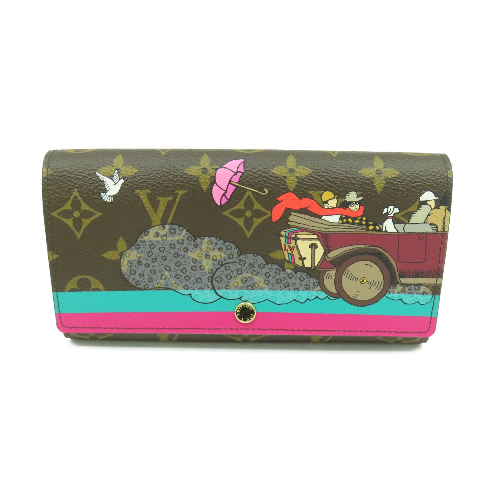 LOUIS VUITTON Monogram Wallet金扣長錢包棕色