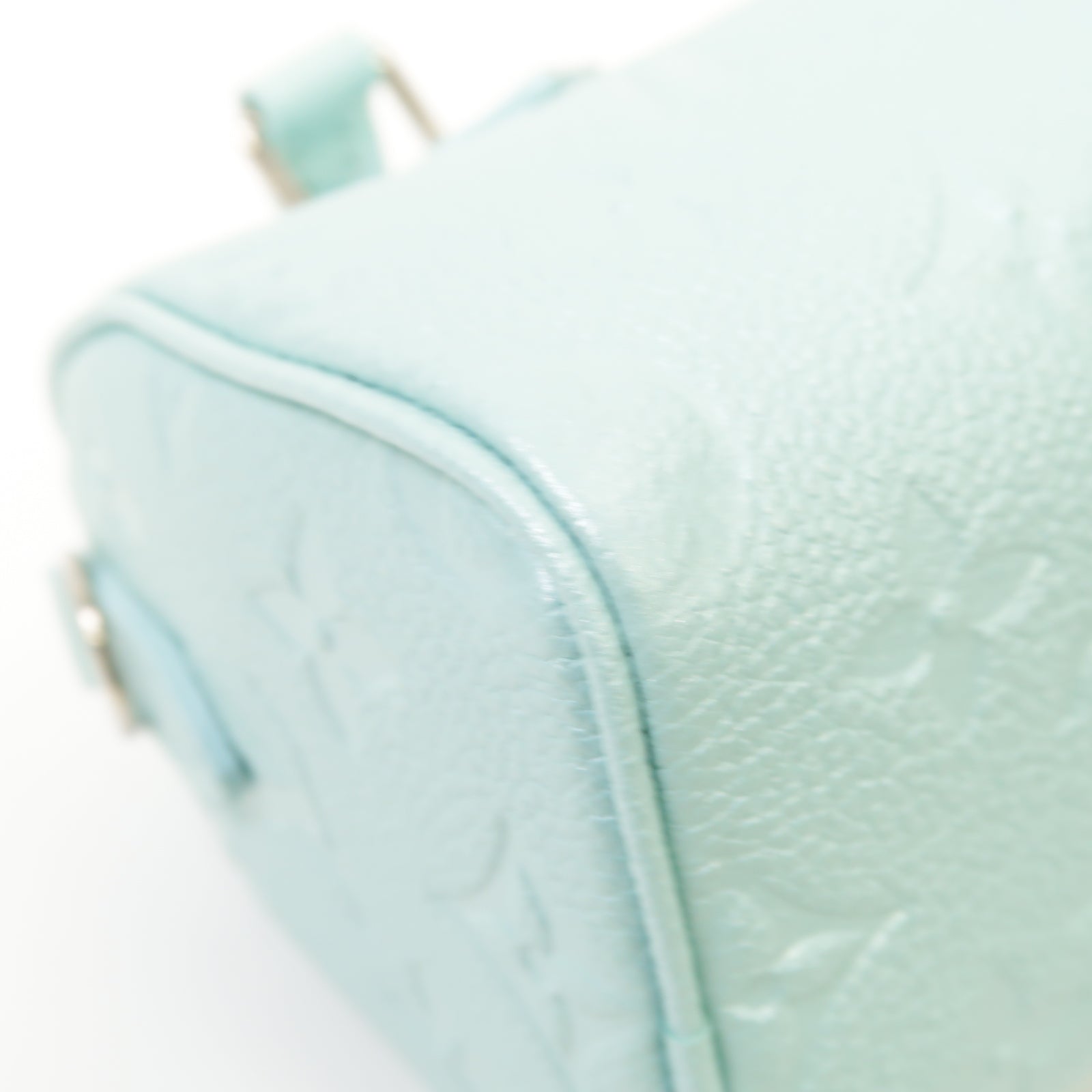 LOUIS VUITTON Monogram Empreinte Nano Speedy銀扣手挽肩背兩用袋淺藍色