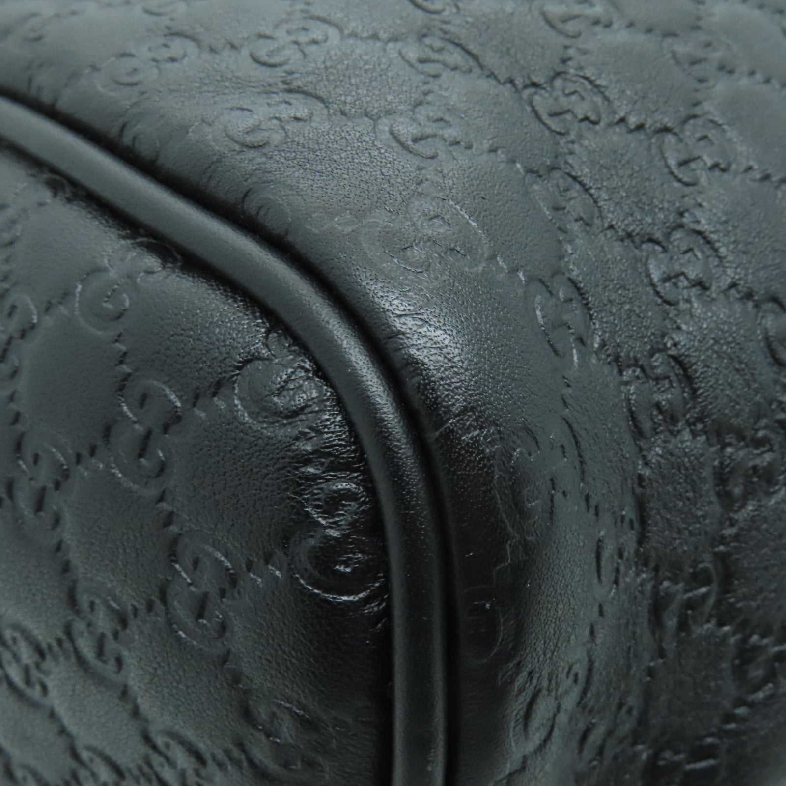 GUCCI 牛皮皮革Boston Bag金扣波士頓包黑色