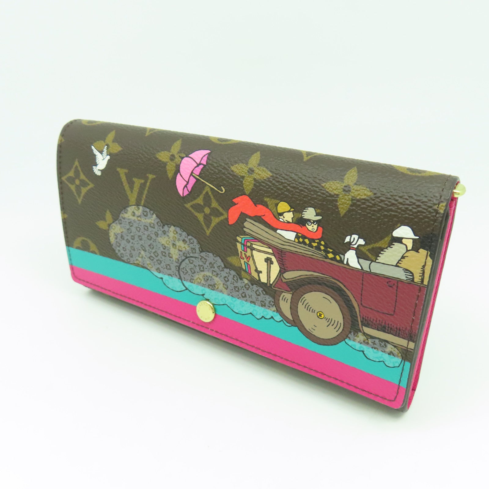 LOUIS VUITTON Monogram Wallet金扣長錢包棕色