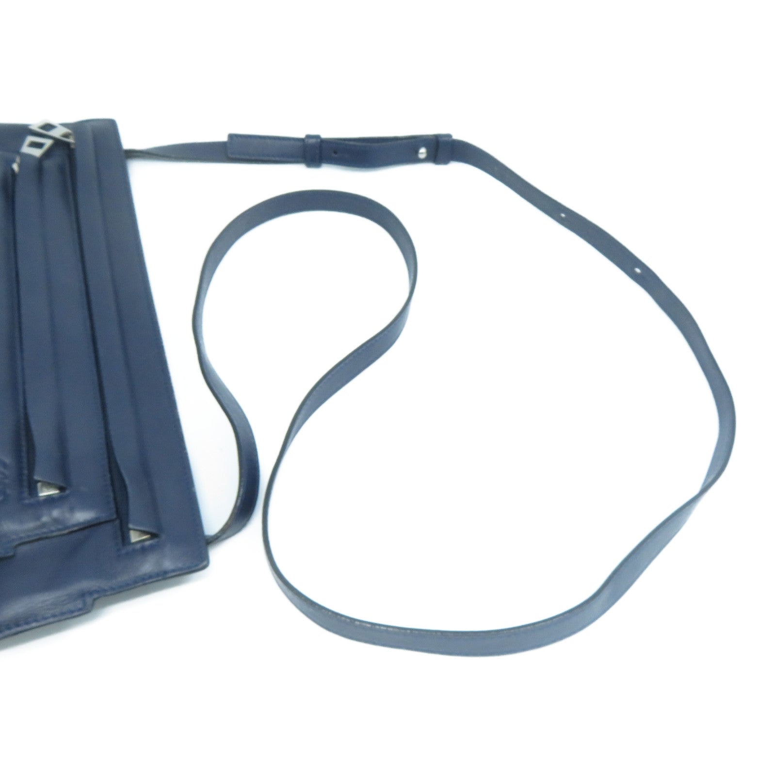 LOEWE 【激減優惠】牛皮皮革Shoulder Bag銀扣肩背袋深藍色