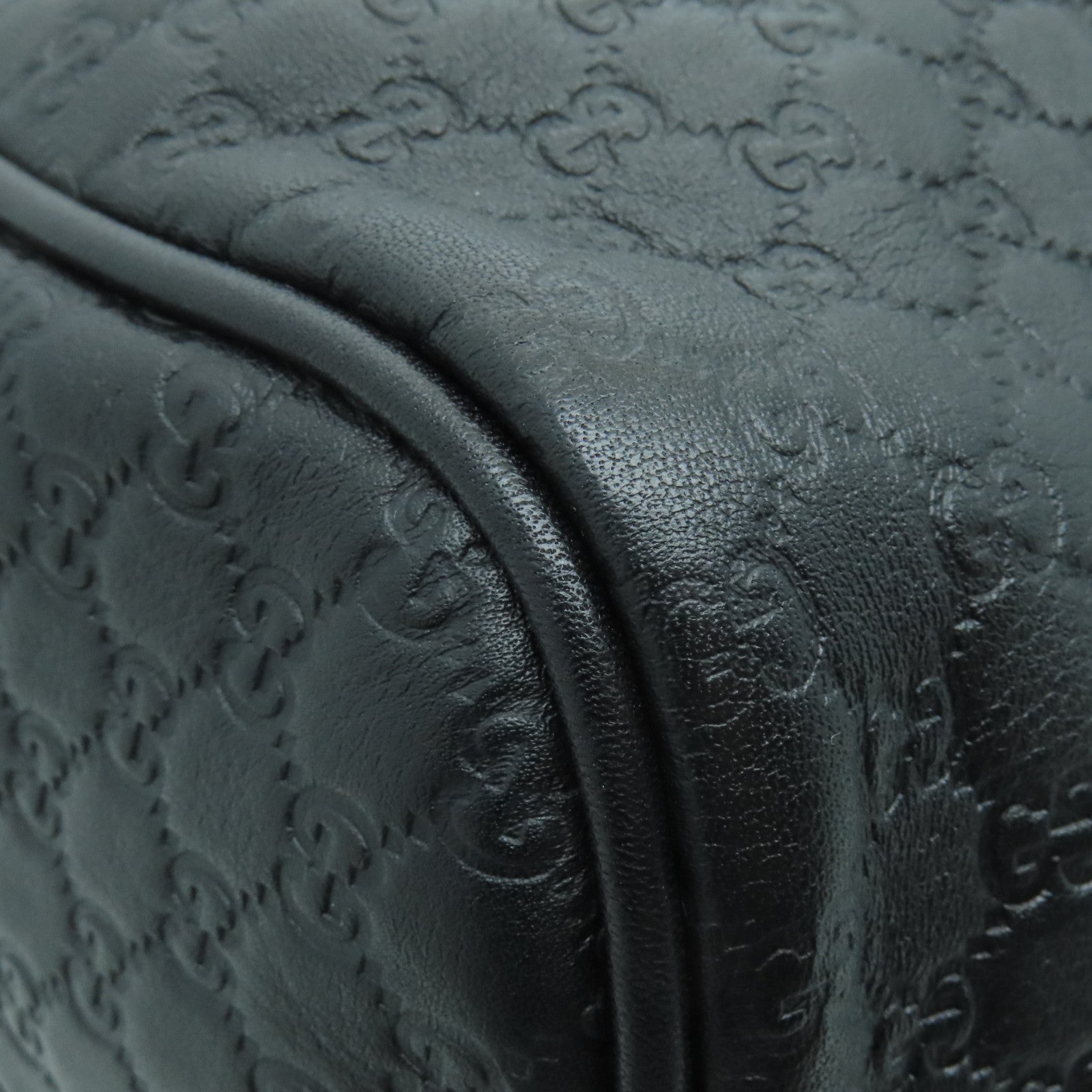 GUCCI 牛皮皮革Boston Bag金扣波士頓包黑色