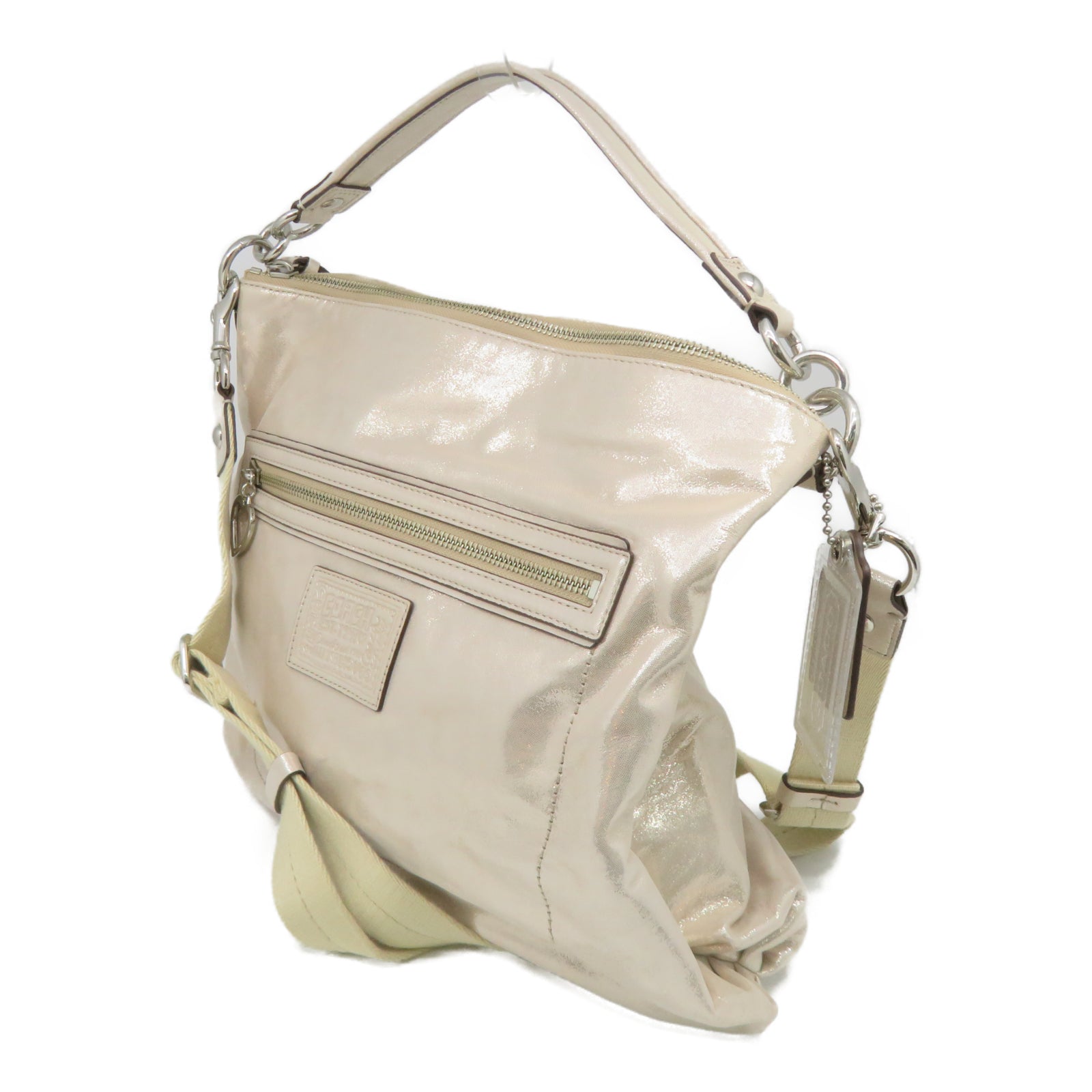 COACH 【激减优惠】皮革Shoulder Bag银扣肩背袋银色