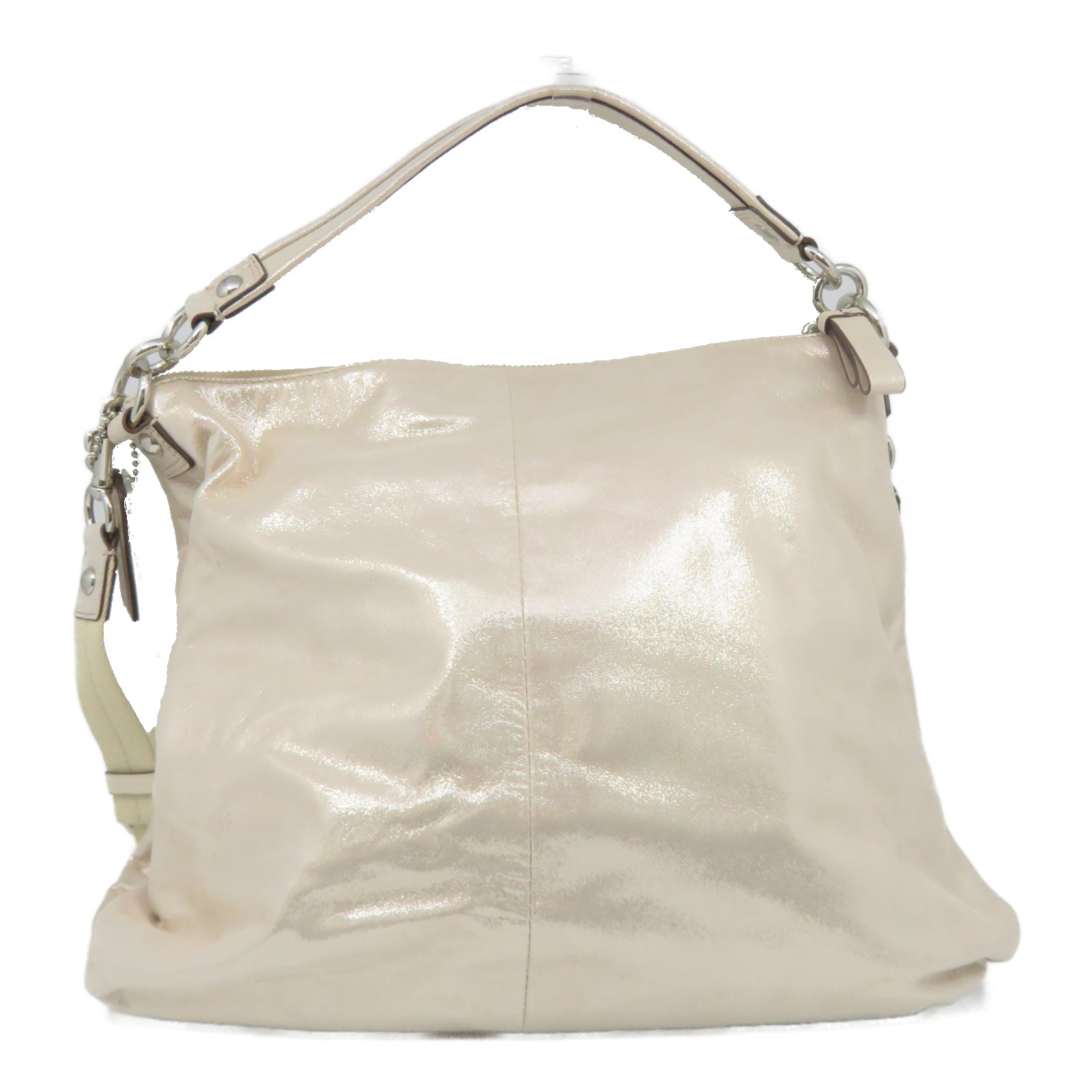 COACH 【激减优惠】皮革Shoulder Bag银扣肩背袋银色