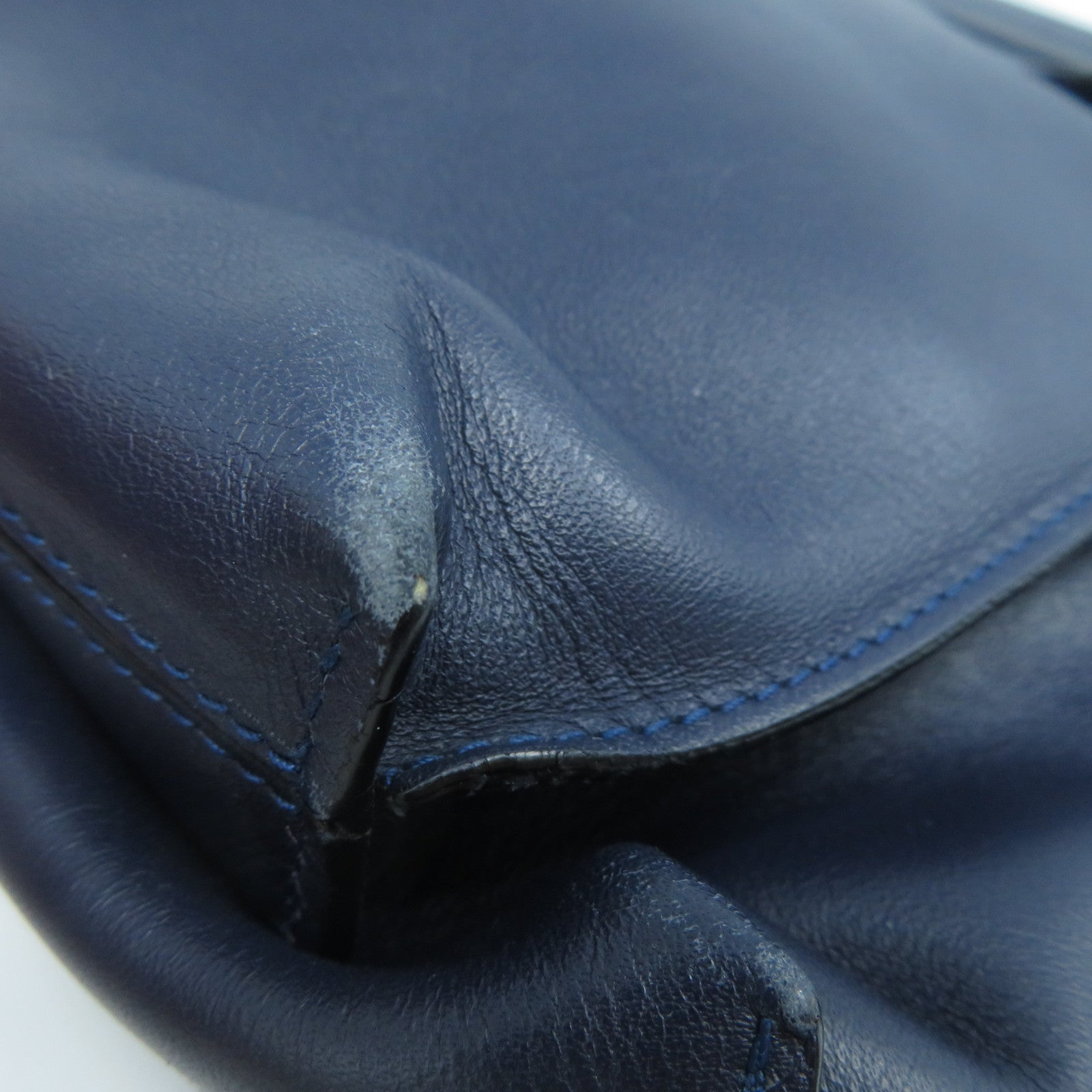 LOEWE 【激減優惠】牛皮皮革Shoulder Bag銀扣肩背袋深藍色