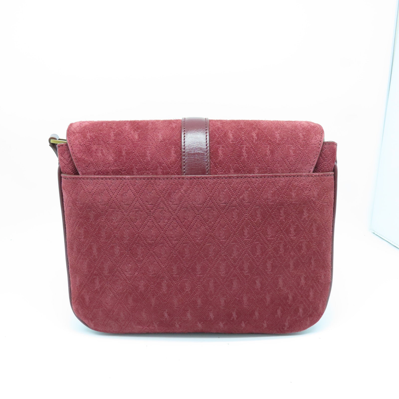 SAINT LAURENT 麂皮皮革Shoulder Bag金扣肩背袋紅色