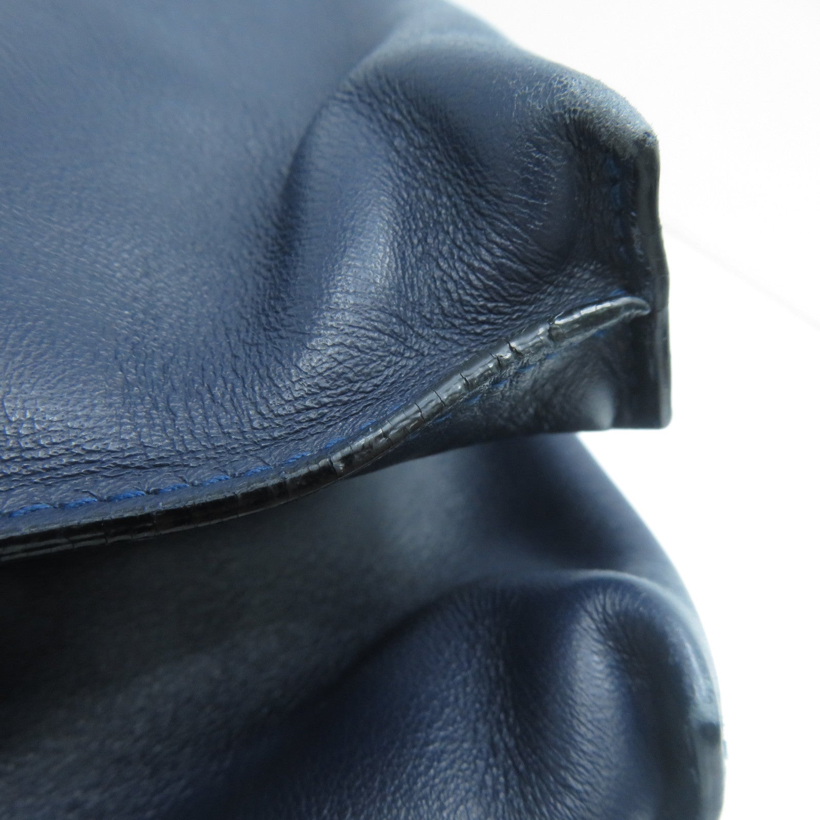 LOEWE 【激減優惠】牛皮皮革Shoulder Bag銀扣肩背袋深藍色