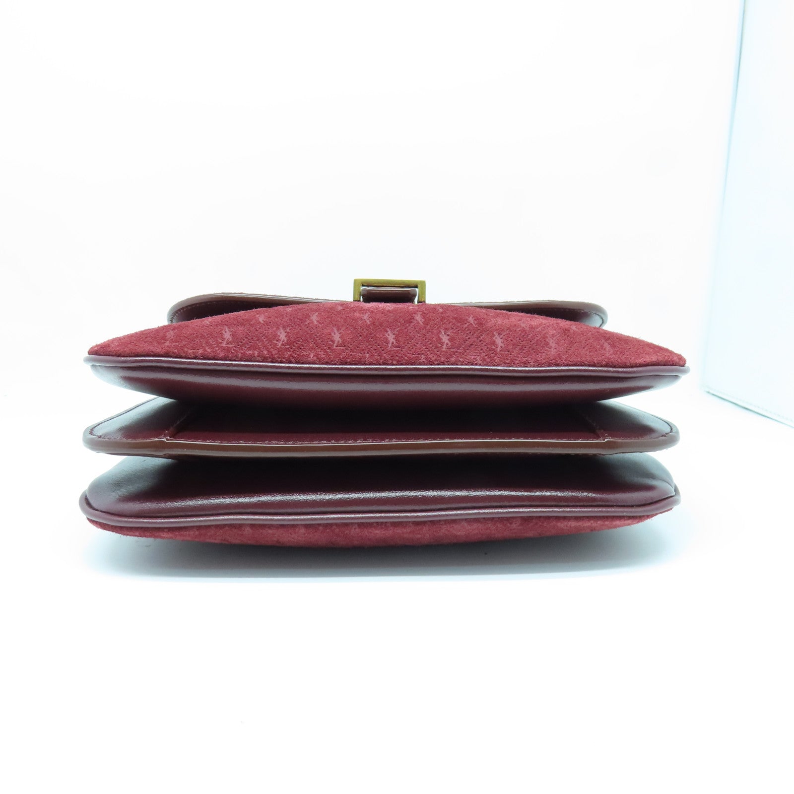 SAINT LAURENT 麂皮皮革Shoulder Bag金扣肩背袋紅色