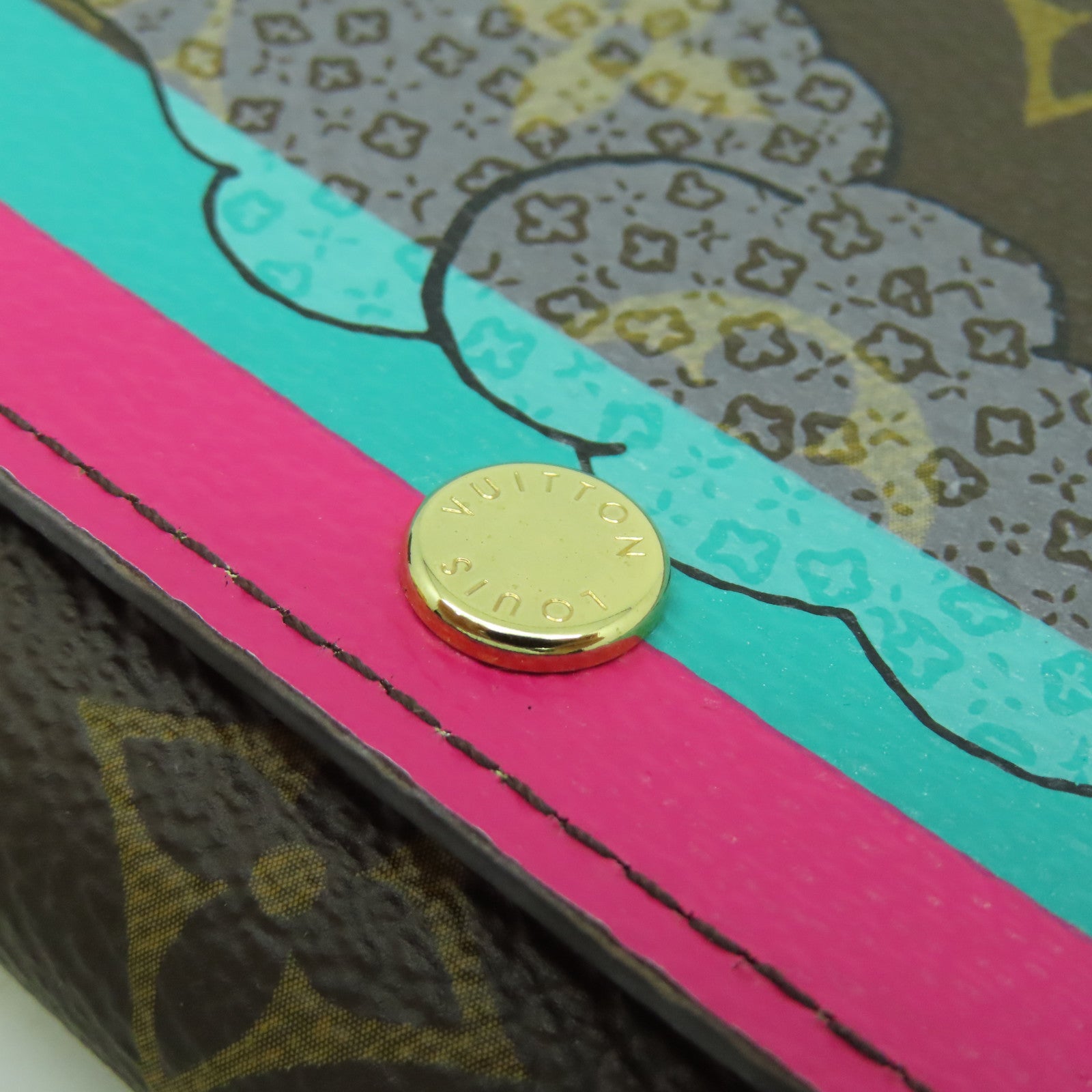 LOUIS VUITTON Monogram Wallet金扣長錢包棕色